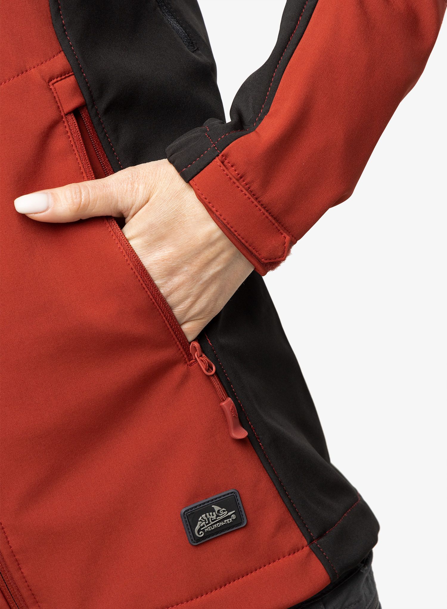 Ženska softshell jakna Helikon-Tex Gunfighter Woman's Jacket - crimson sky/black