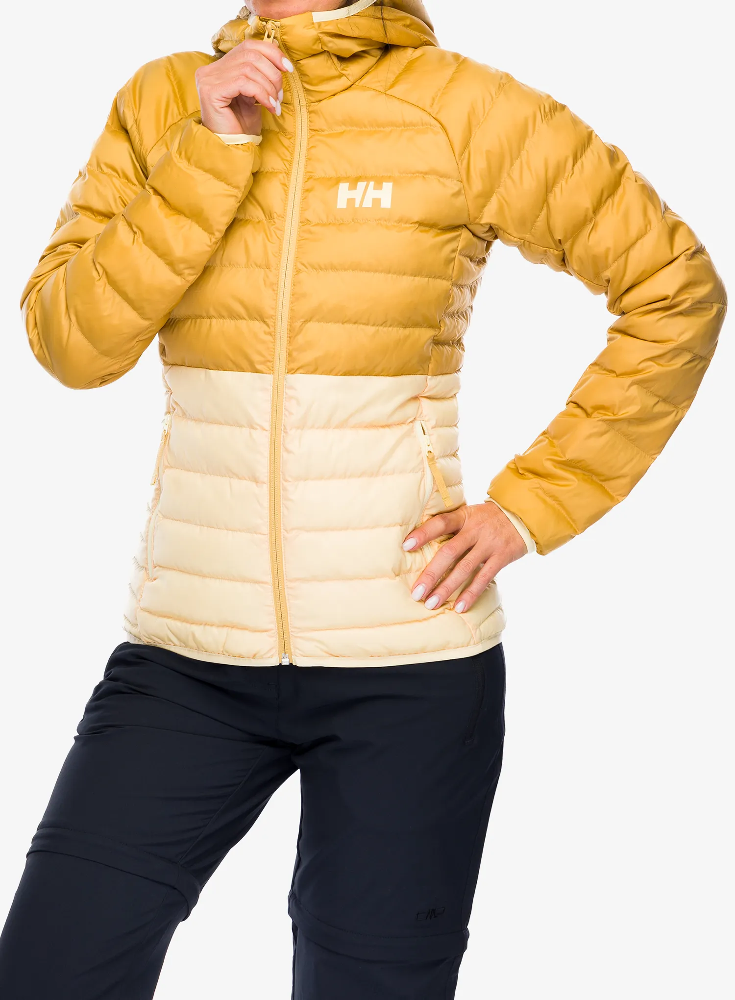 Jakna s postavom ženska Helly Hansen Banff Hooded Insulator - yellow cream/sand