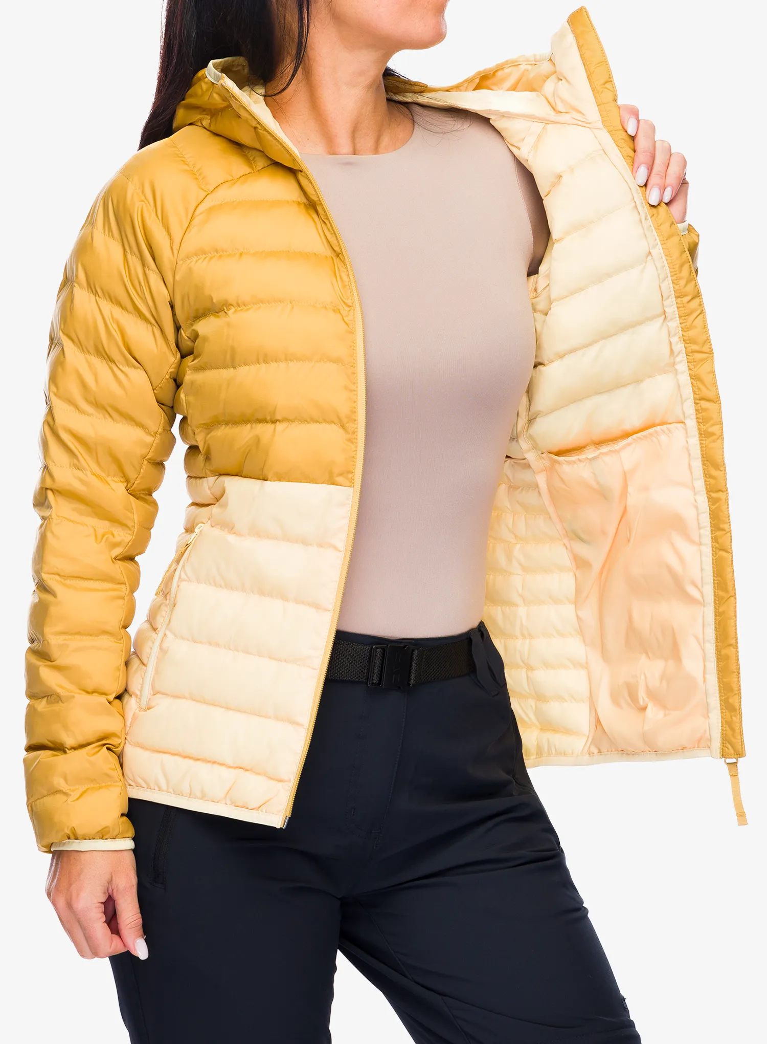 Jakna s postavom ženska Helly Hansen Banff Hooded Insulator - yellow cream/sand