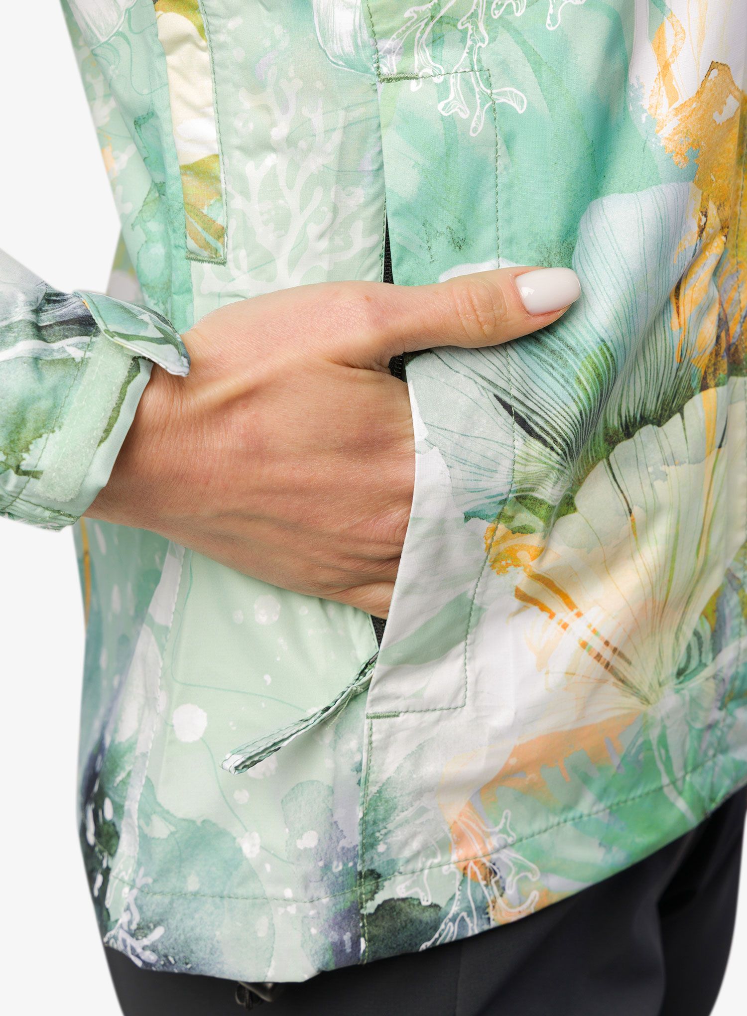 Ženska kišna jakna Helly Hansen Loke Print Jacket - jade esra