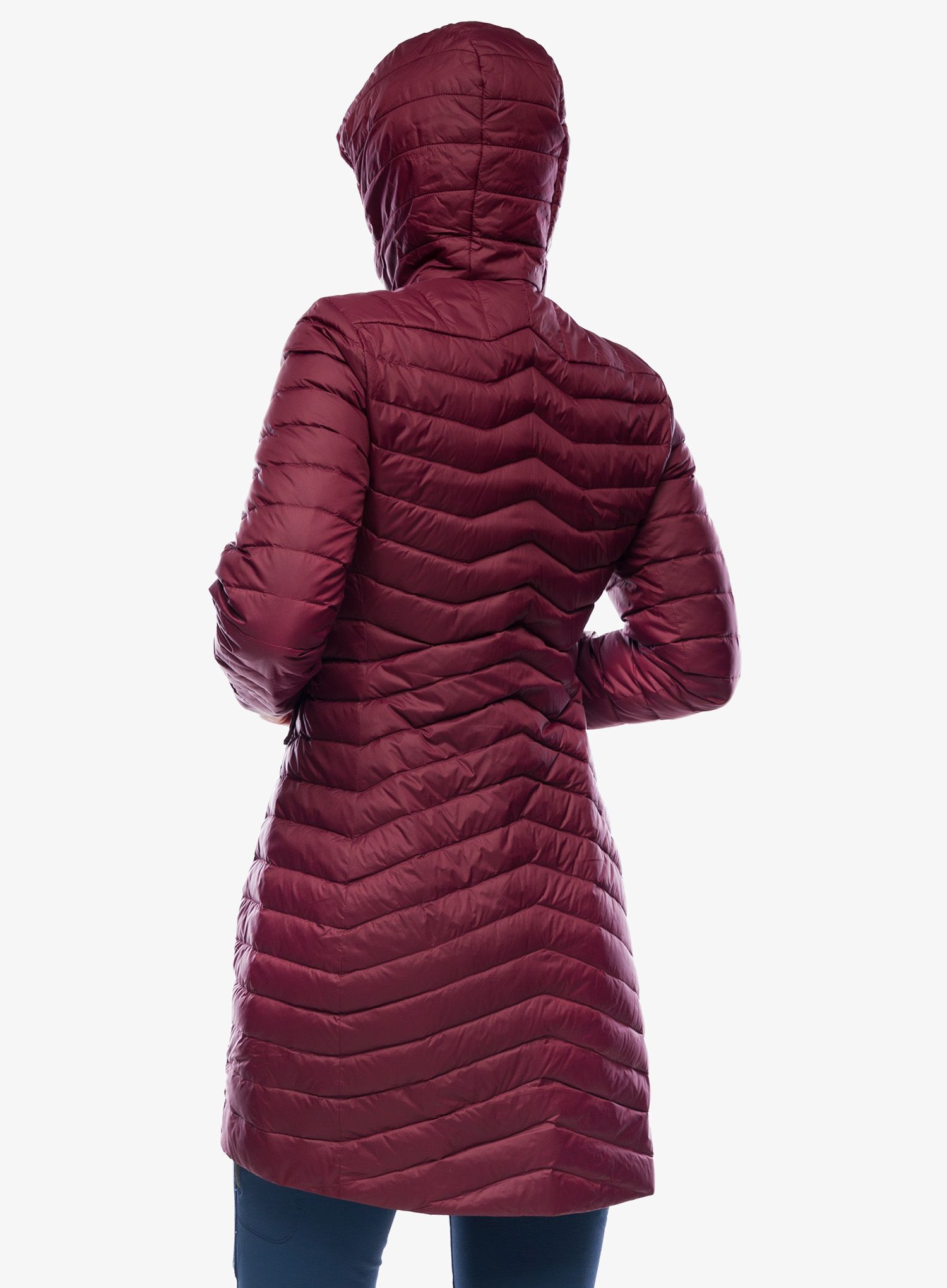 Ženski perjani kaput Helly Hansen Verglas Long Down Insulator Jacket - hickory/coral almond