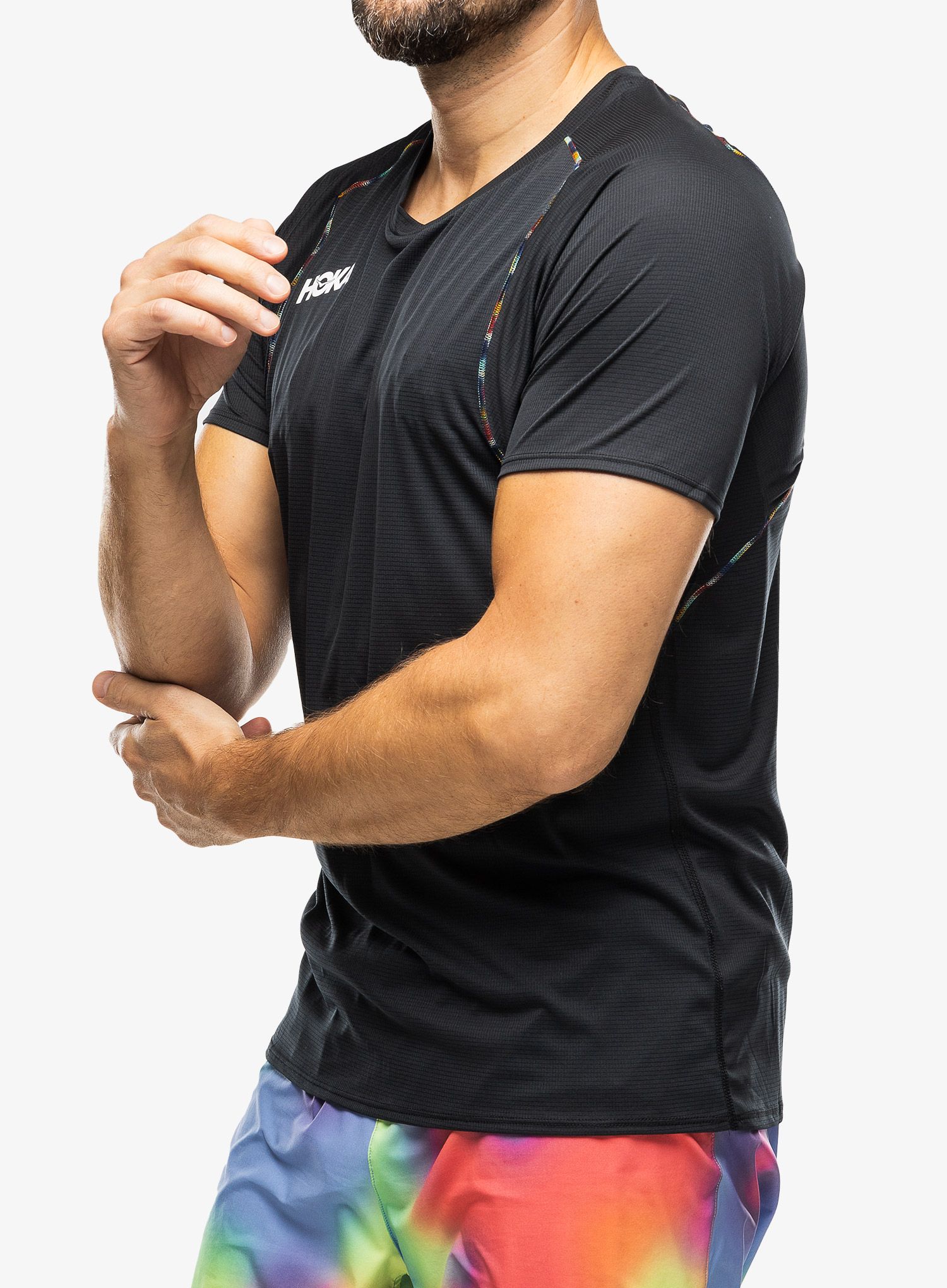 Majica za trčanje Hoka Glide Short Sleeve - black/multi