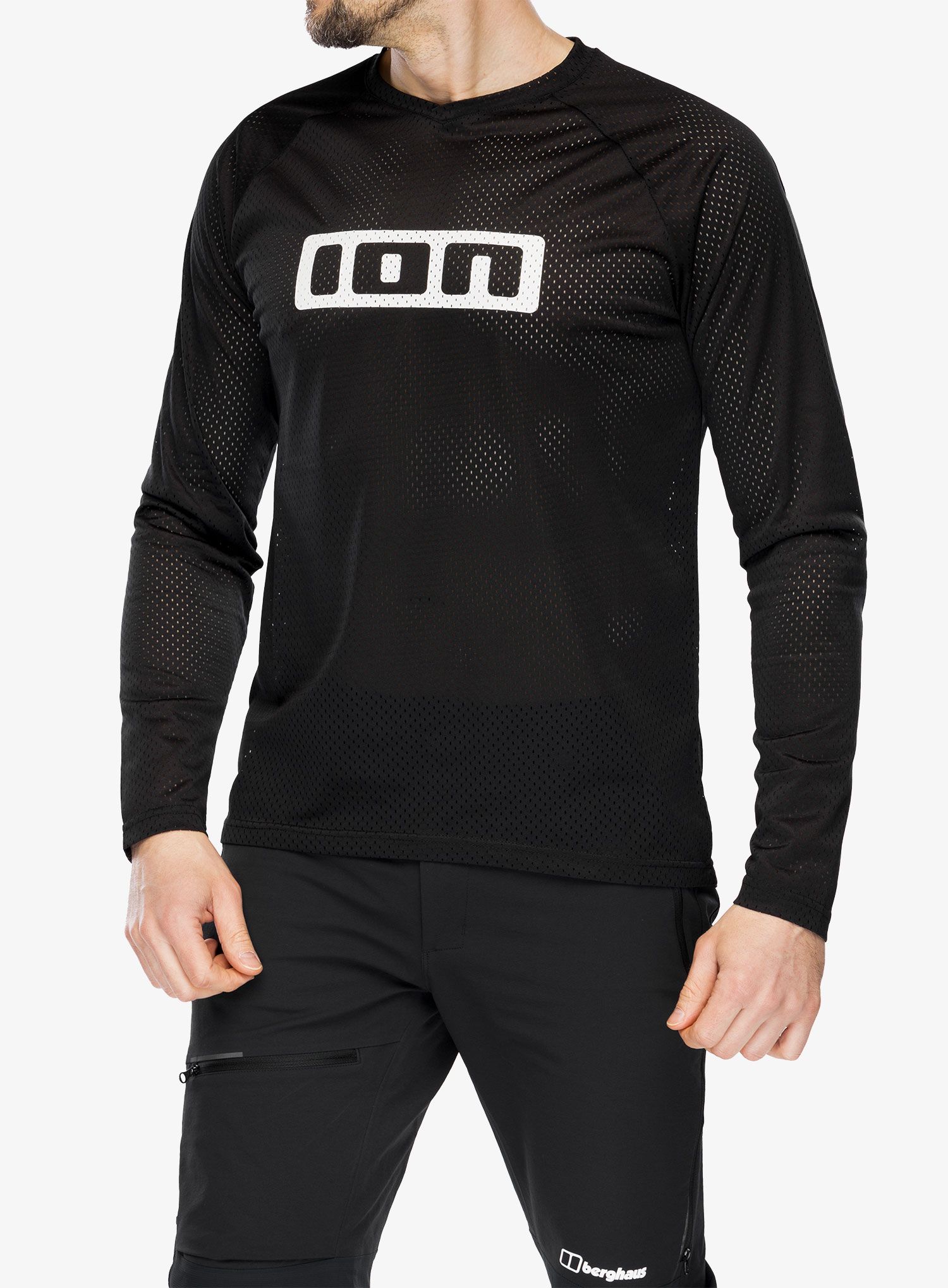 Biciklistička dukserica ION Logo LS Jersey - black