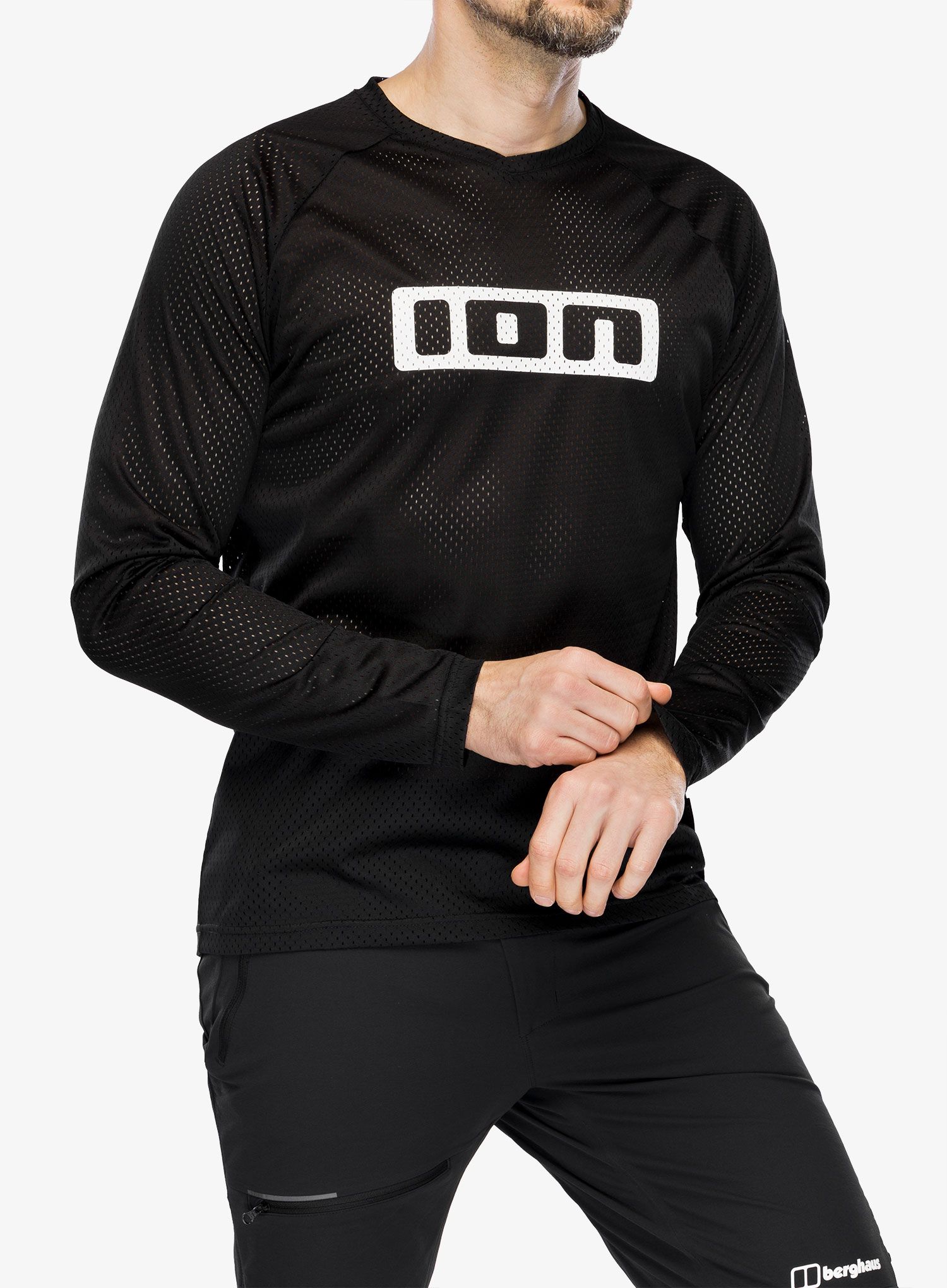 Biciklistička dukserica ION Logo LS Jersey - black