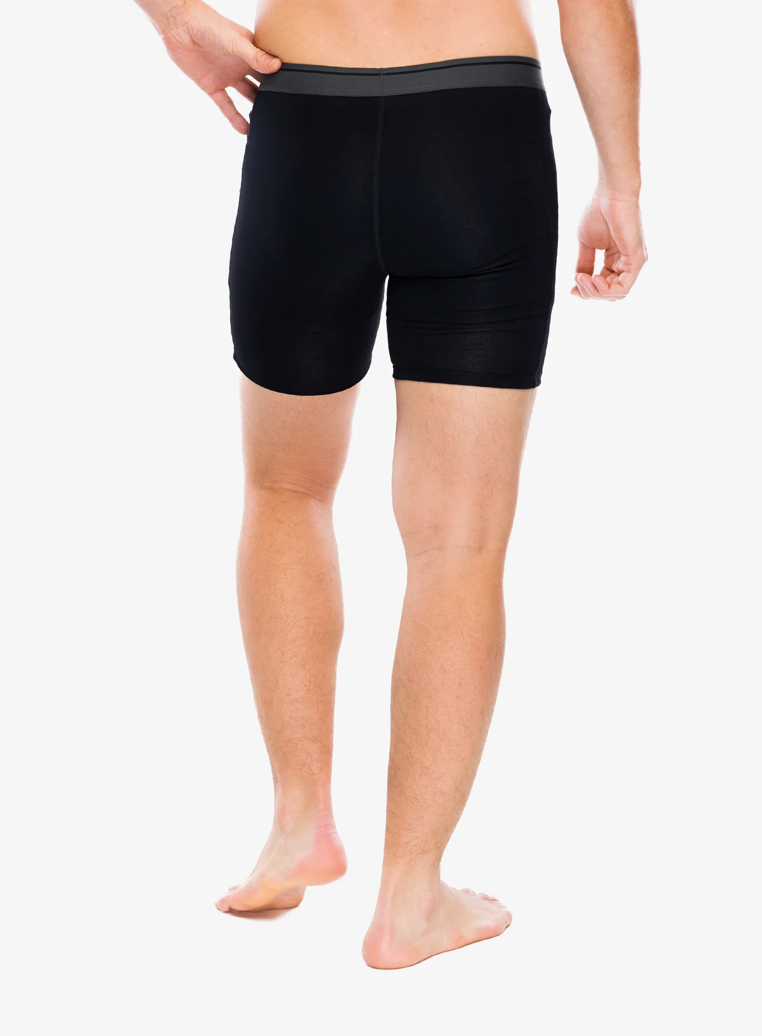 Termoaktivne bokserice Icebreaker Anatomica Long Boxers - black