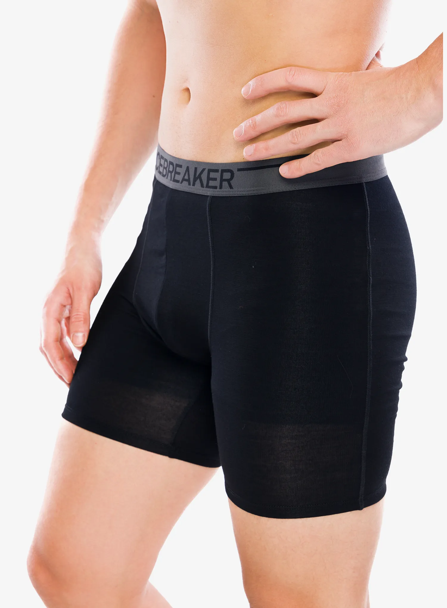 Termoaktivne bokserice Icebreaker Anatomica Long Boxers - black