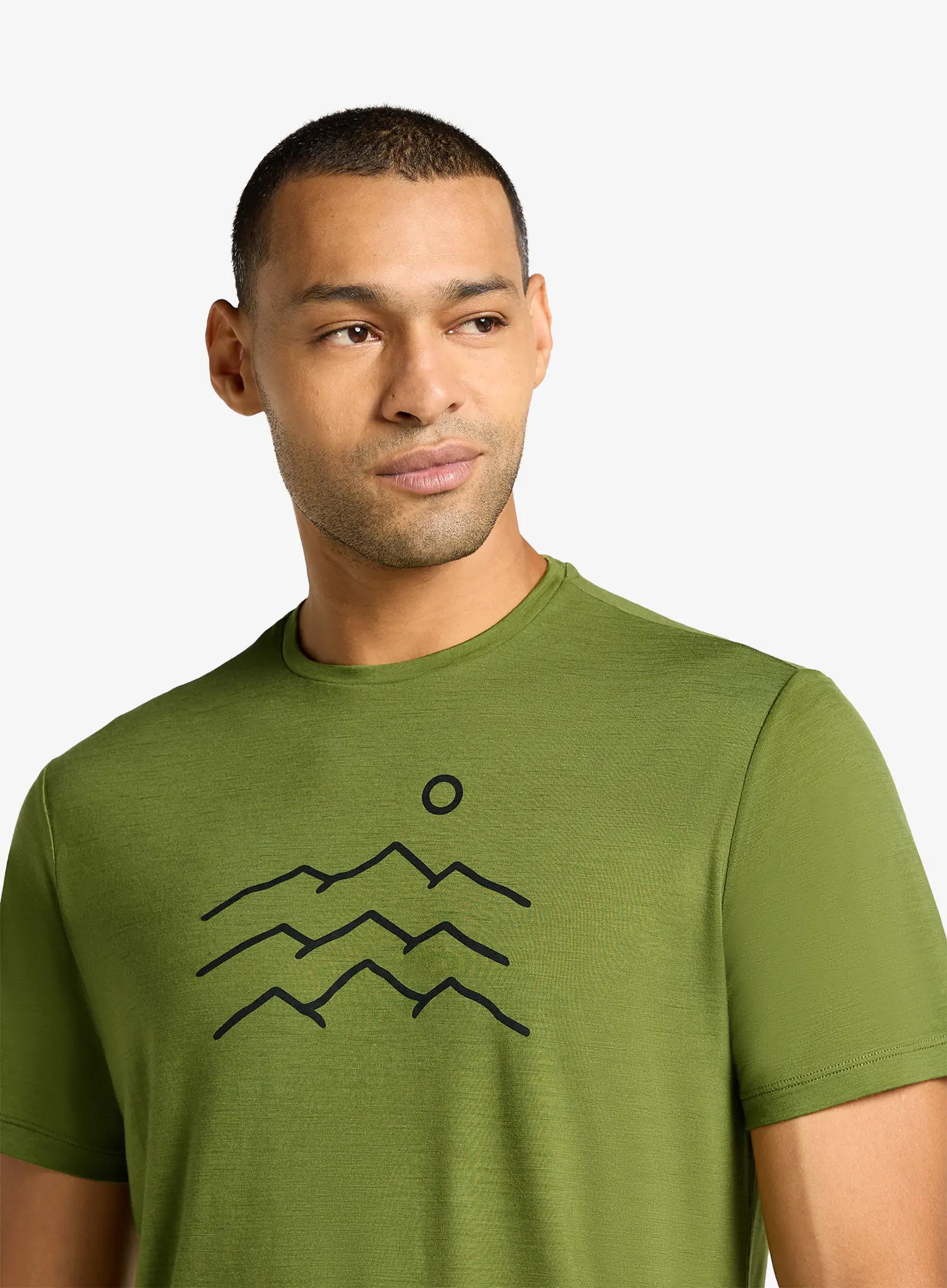 Majica s tiskom Icebreaker Merino 125 Cool-Lite Sphere SS Tee Across - sphagnum