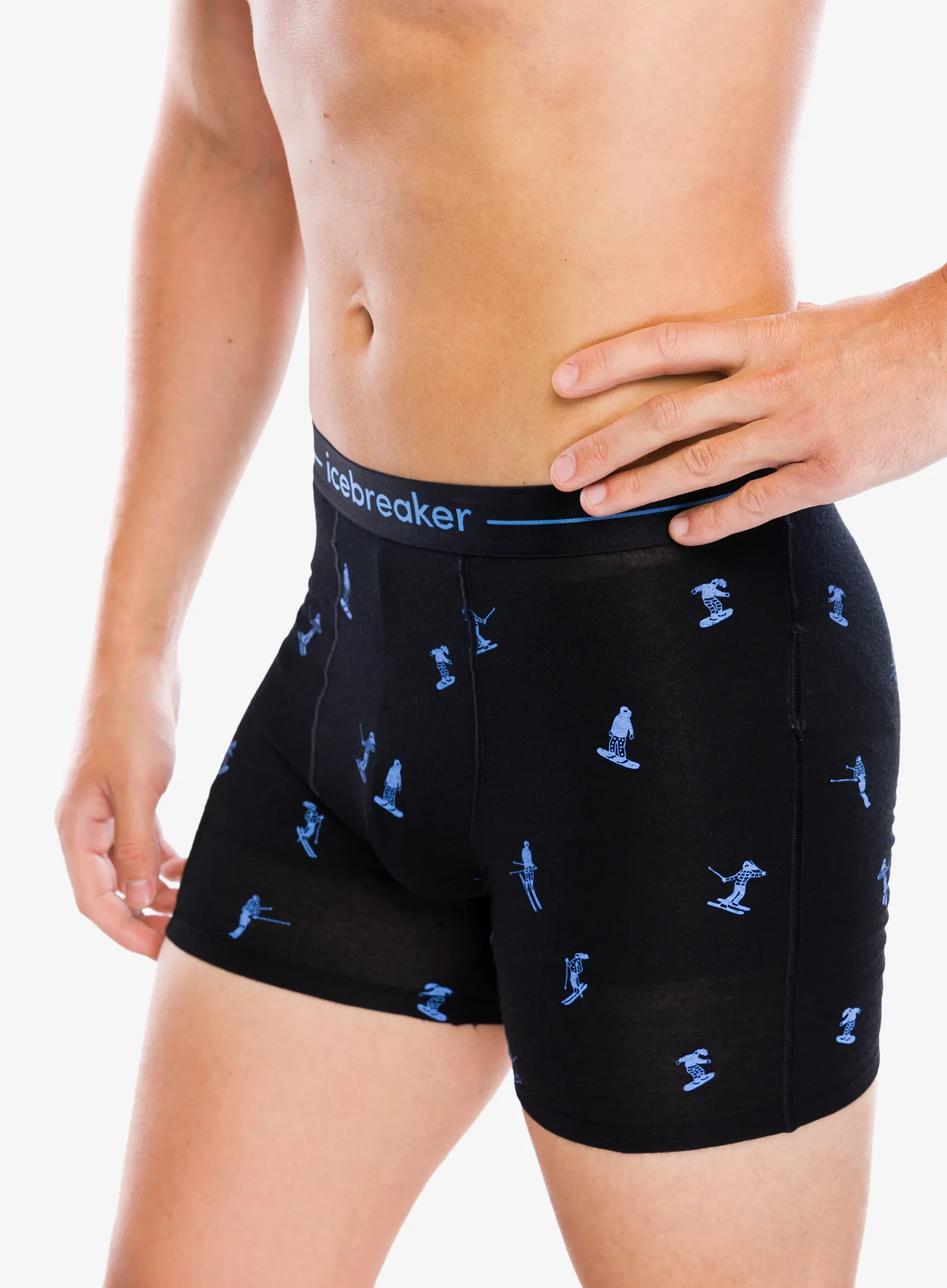 Termoaktivne bokserice Icebreaker Merino 150 Anatomica Boxers Ski Day - black/aop