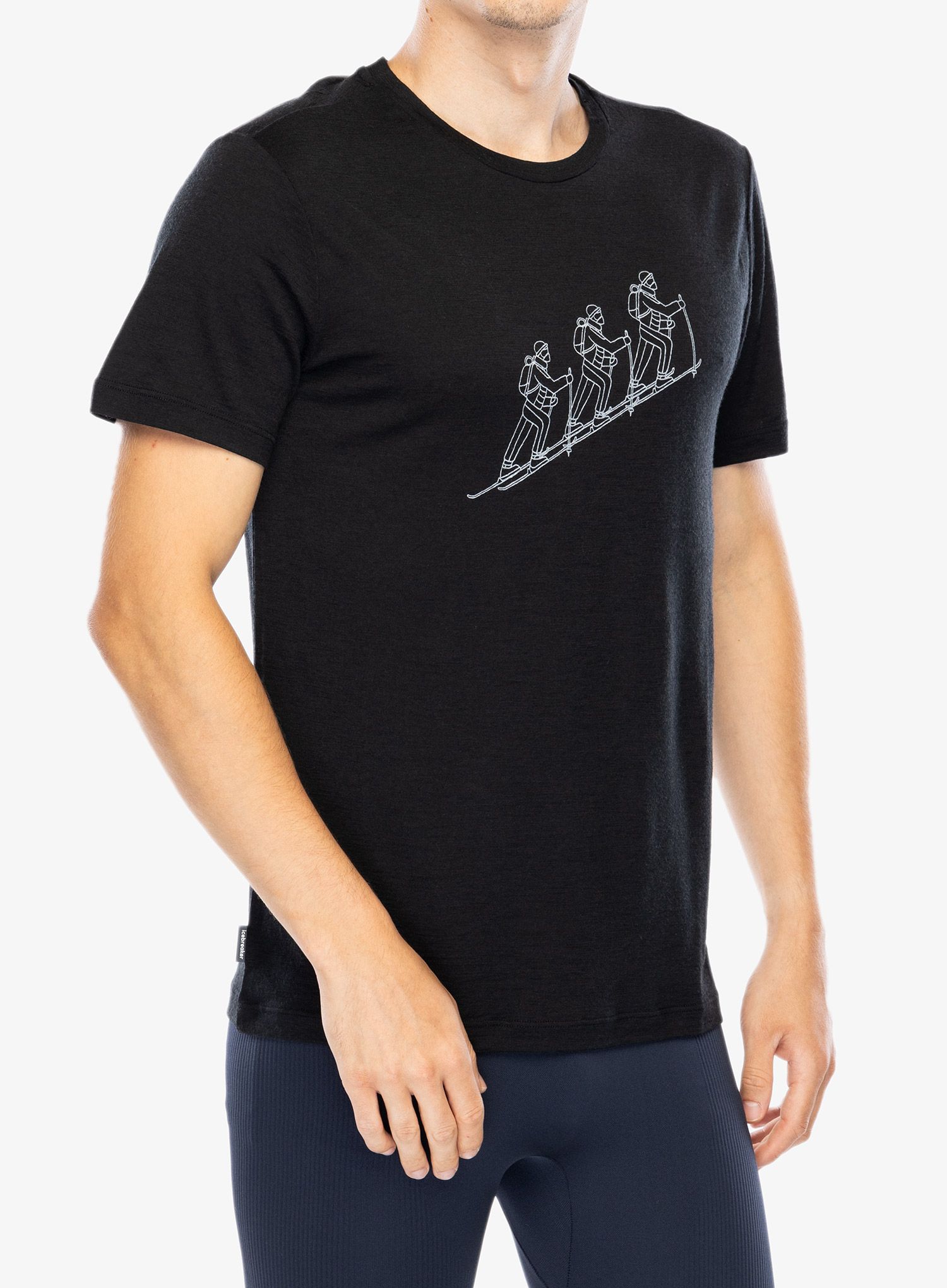Merino majica Icebreaker Merino 150 Tech Lite SS T Natural SkiTour - black