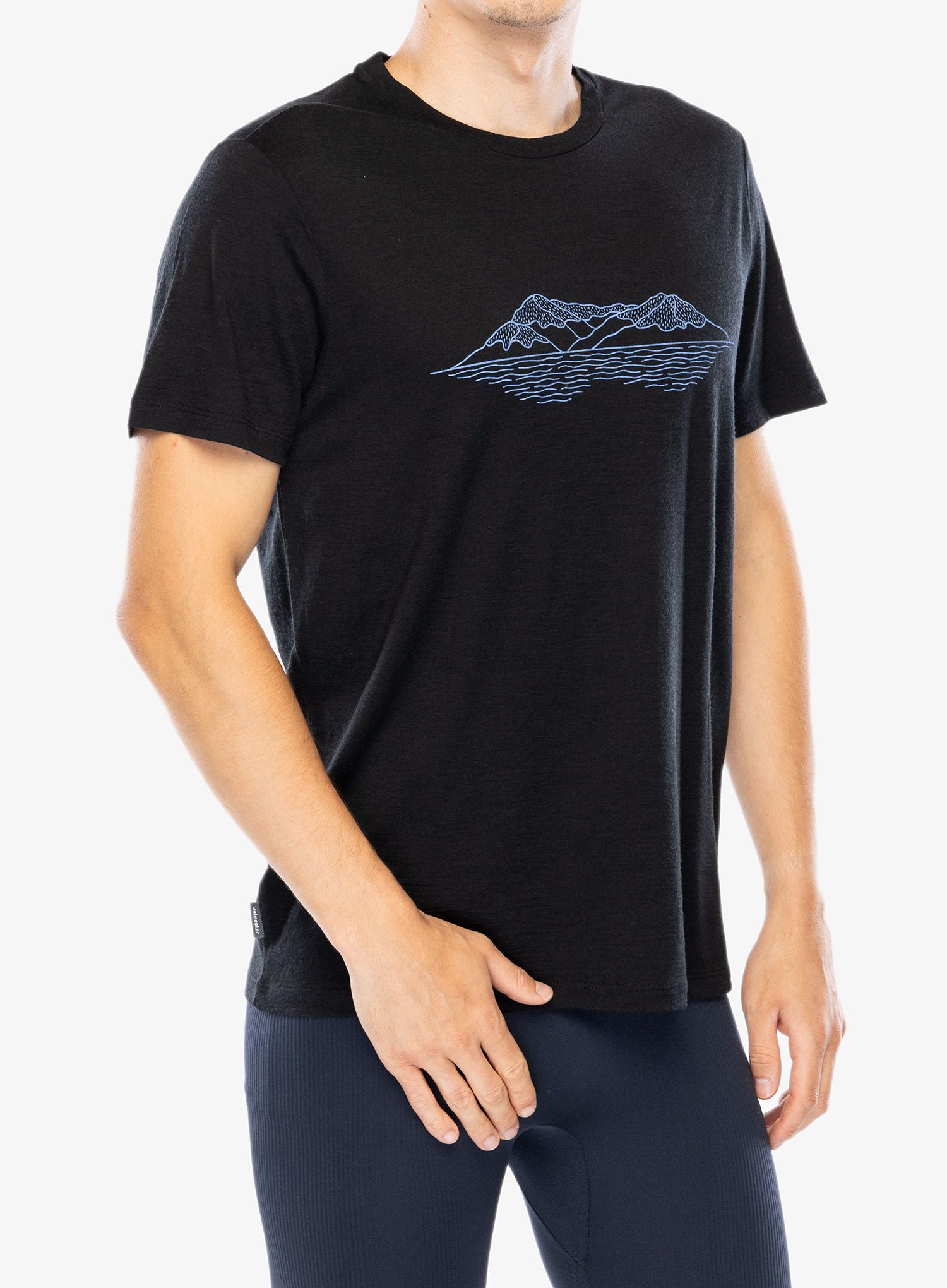 Merino majica Icebreaker Merino 150 Tech Lite SS T Pukaki Reflected - black