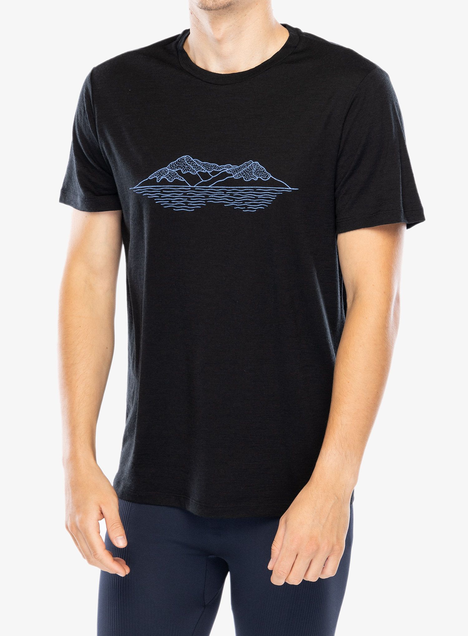 Merino majica Icebreaker Merino 150 Tech Lite SS T Pukaki Reflected - black
