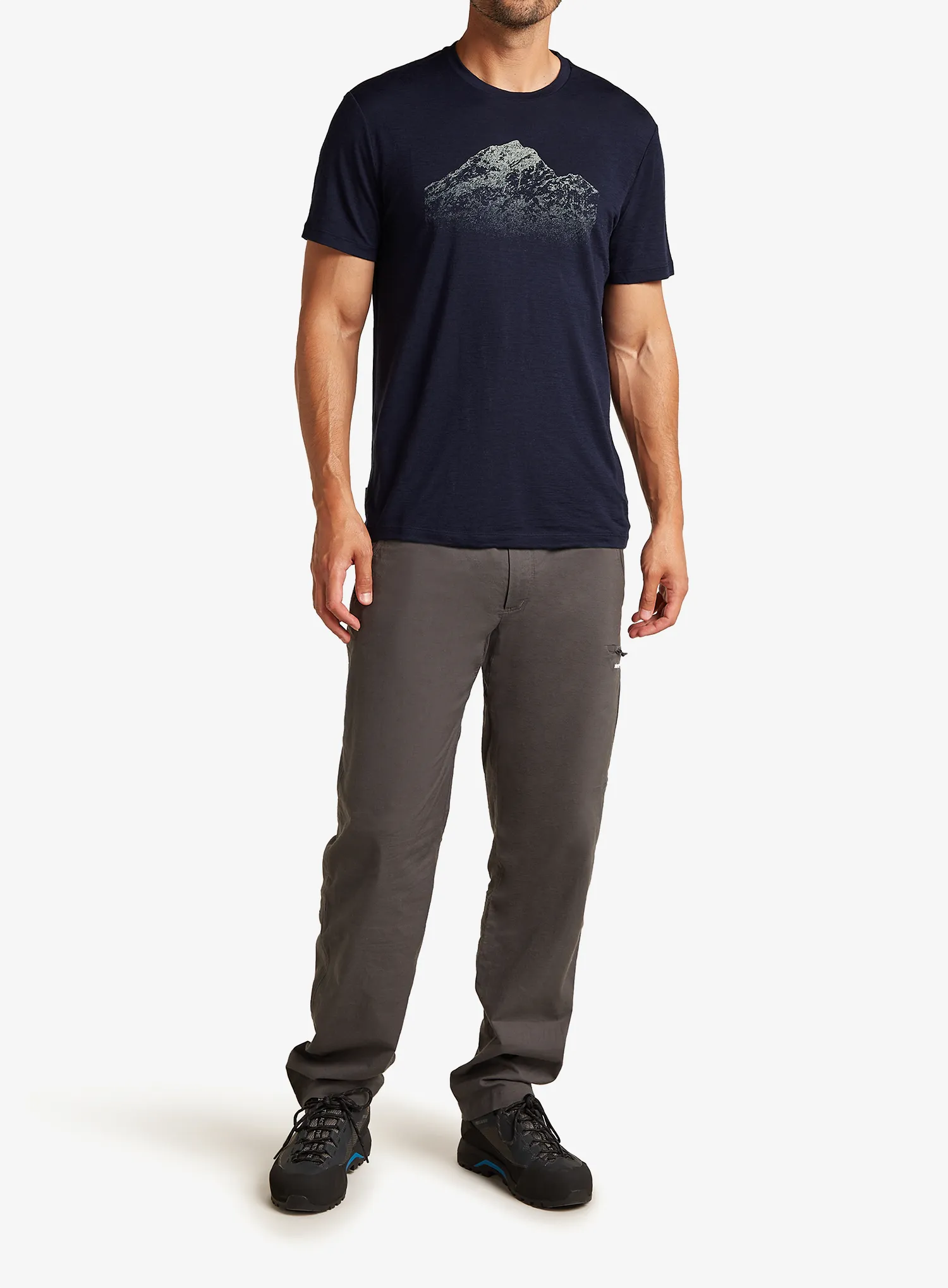 Majica s tiskom Icebreaker Merino 150 Tech Lite SS T Rising Light - midnight navy