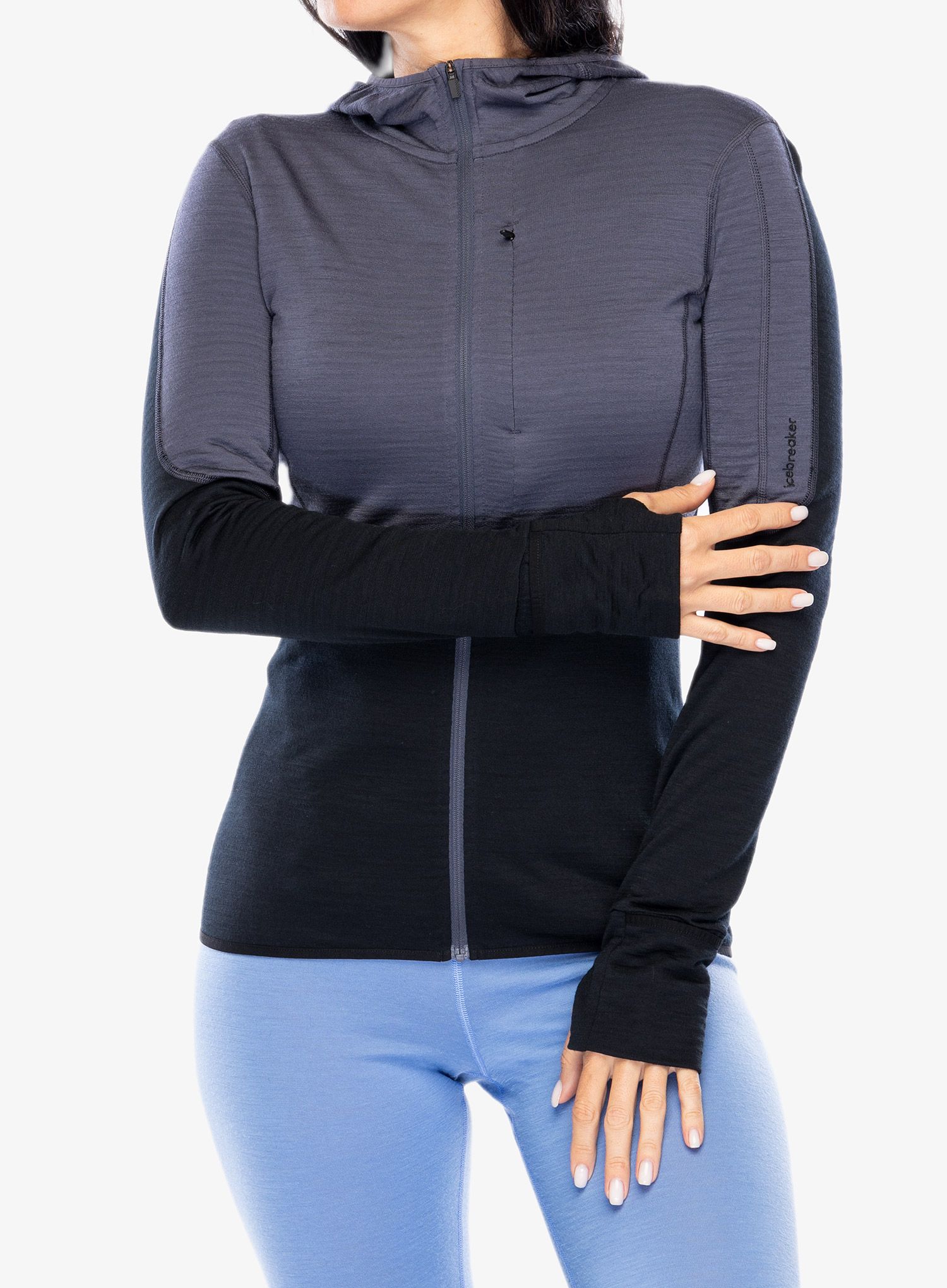 Dukserica s kapuljačom ženska Icebreaker Merino 200 Realfleece Descender LS Zip Hoodie
