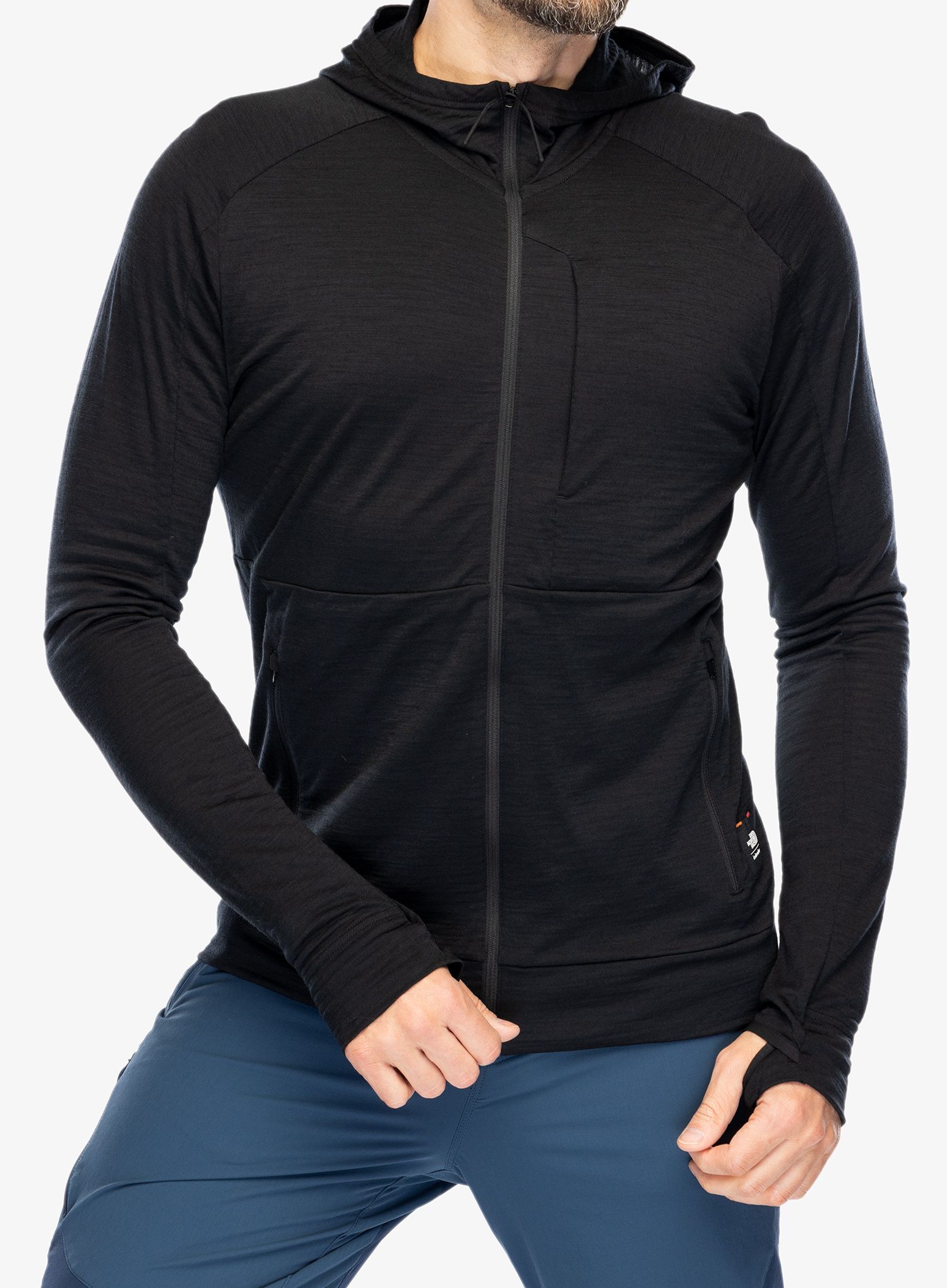 Majica s kapuljačom Icebreaker Merino 200 Realfleece IB X TNF LS Zip Hoodie - black