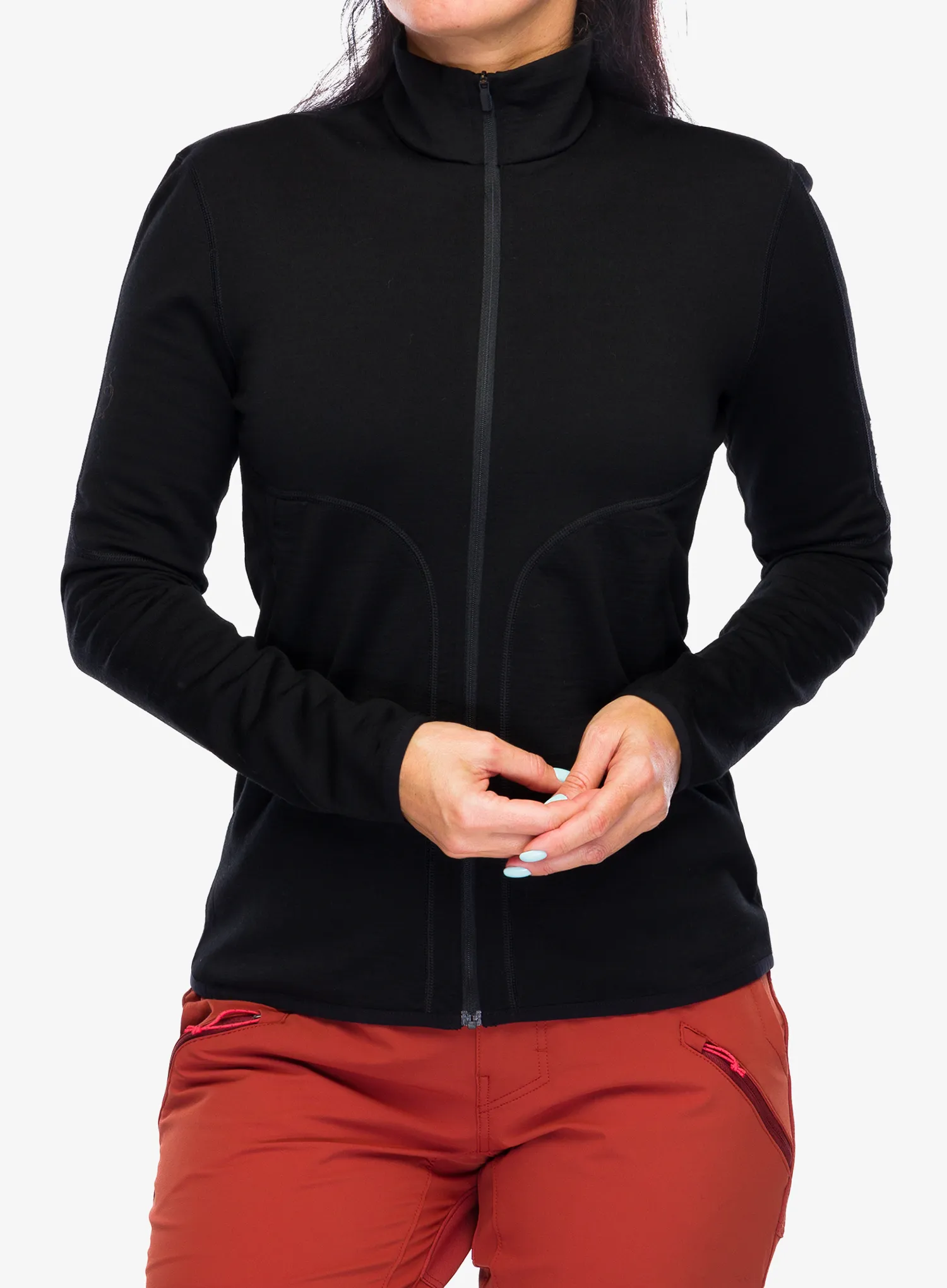 Dukserica na otkopčavanje ženska Icebreaker Merino 560 Realfleece Elemental II LS Zip - black