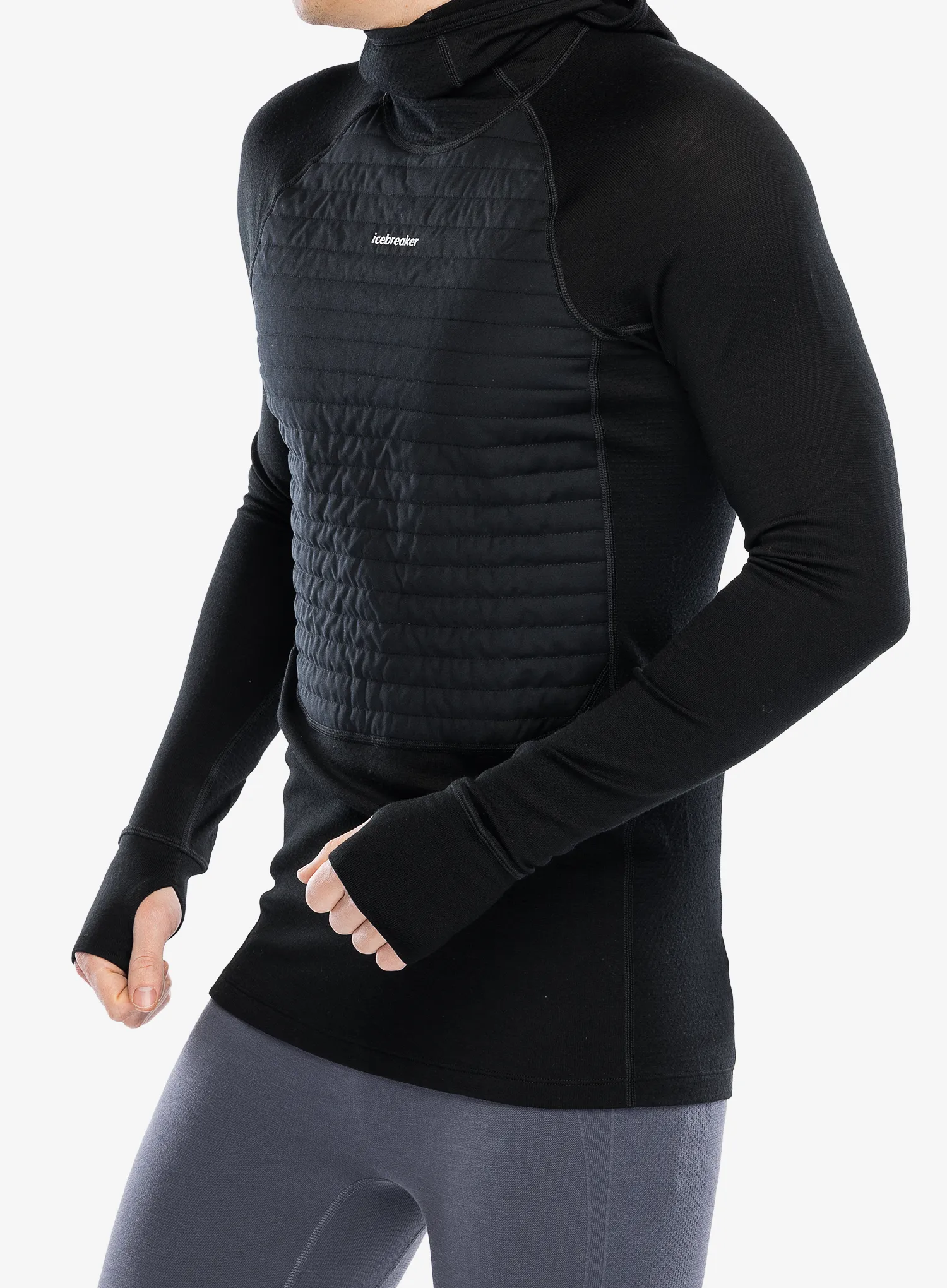 Termoaktivna dukserica Icebreaker ZoneKnit Insulated LS Hoodie - black