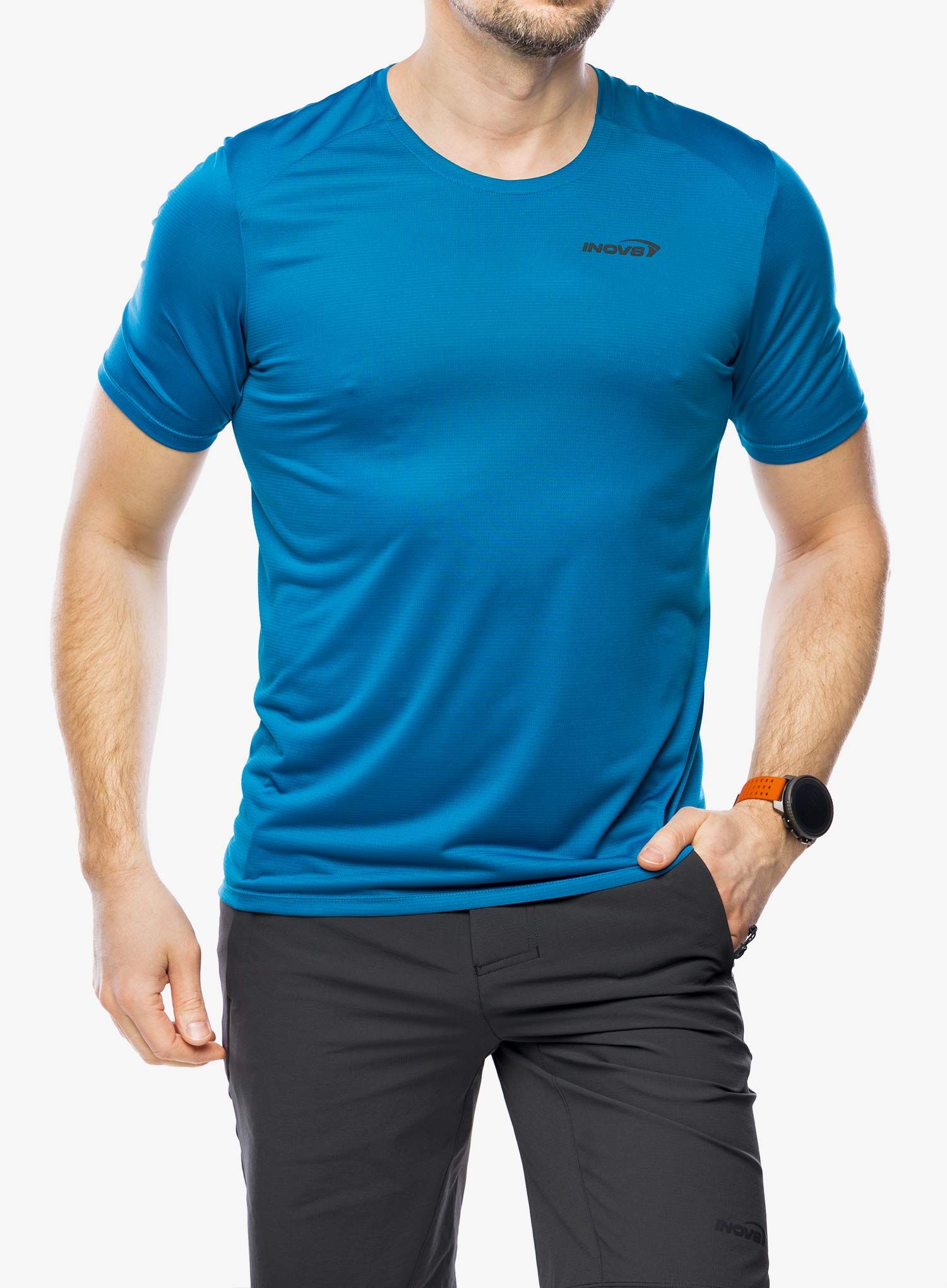 Majica za trening Inov-8 Performance Short Sleeve - blue/navy