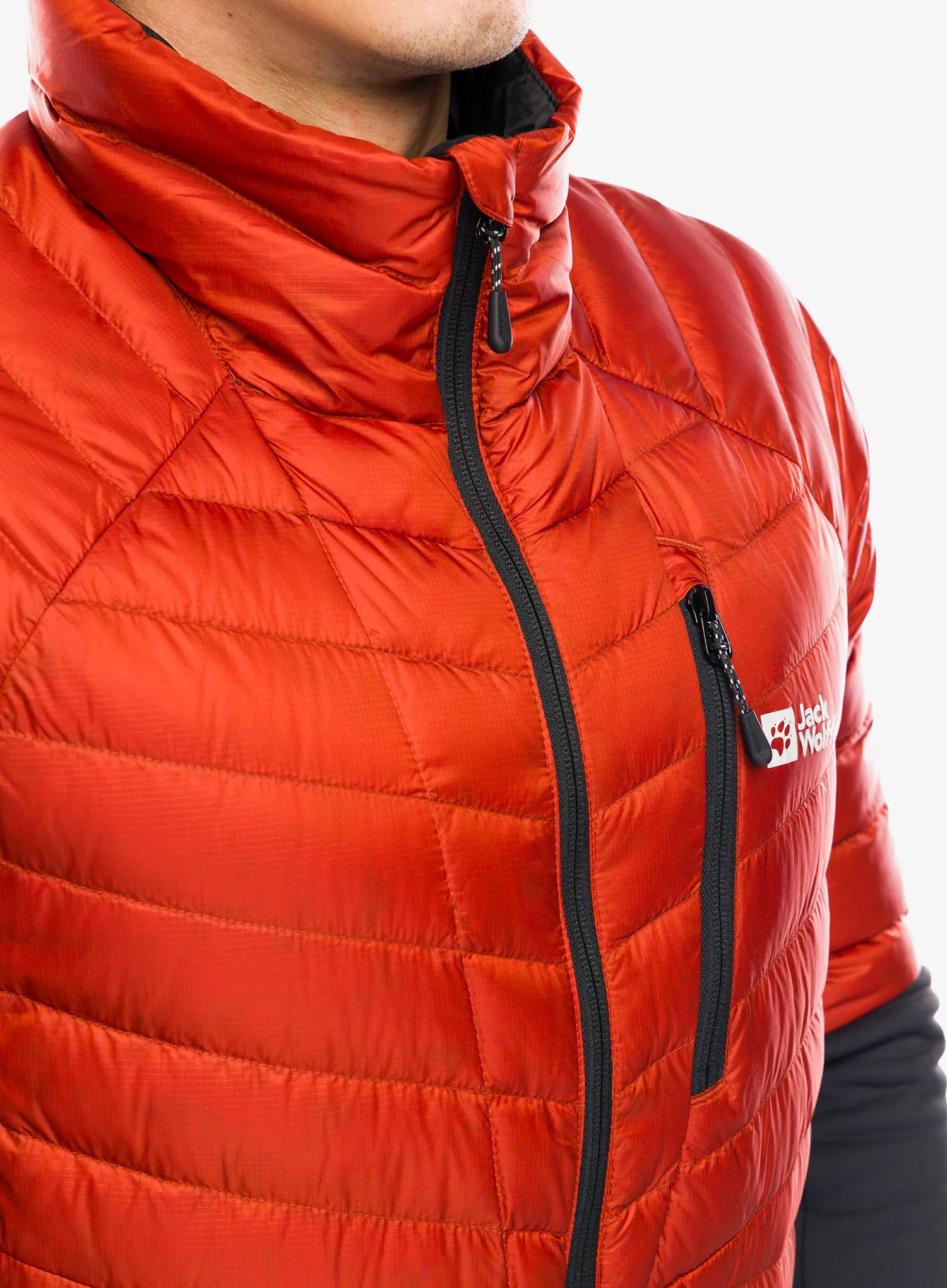 Hibridna jakna Jack Wolfskin Nebelhorn Down Hybrid - carmine