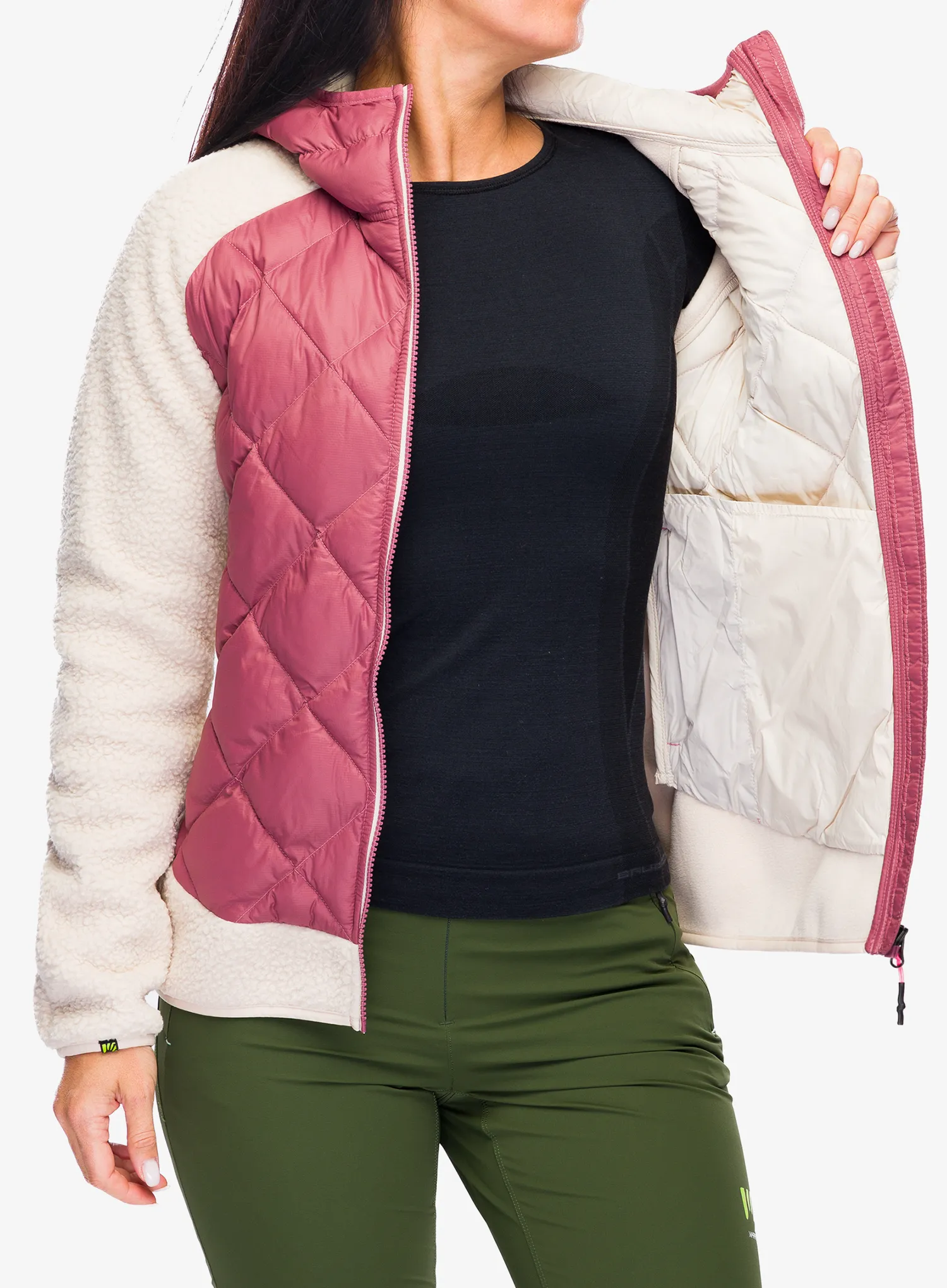 Ženska hibridna jakna Karpos Marmarole Retro Jacket - deco rose/oat