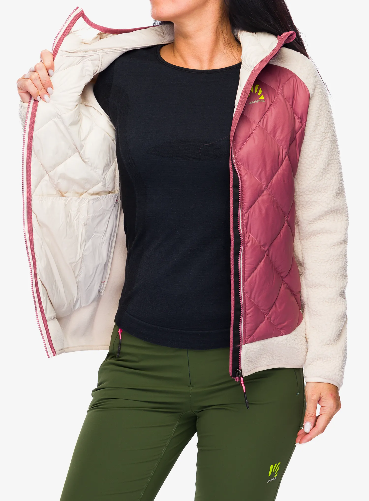 Ženska hibridna jakna Karpos Marmarole Retro Jacket - deco rose/oat