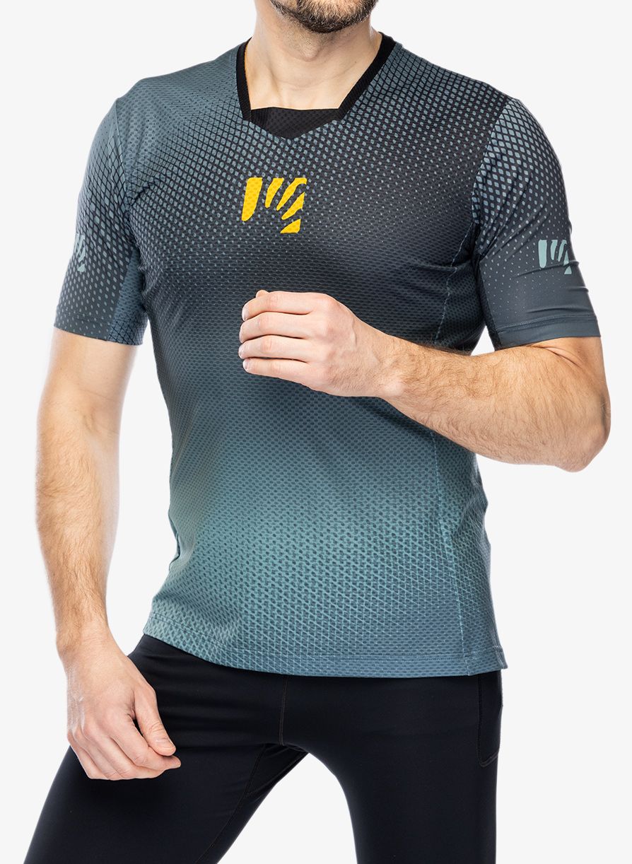 Biciklistička majica Karpos Val Di Dentro Tee - black/north atlantic/curry