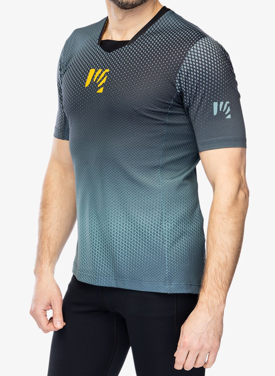 Biciklistička majica Karpos Val Di Dentro Tee - black/north atlantic/curry