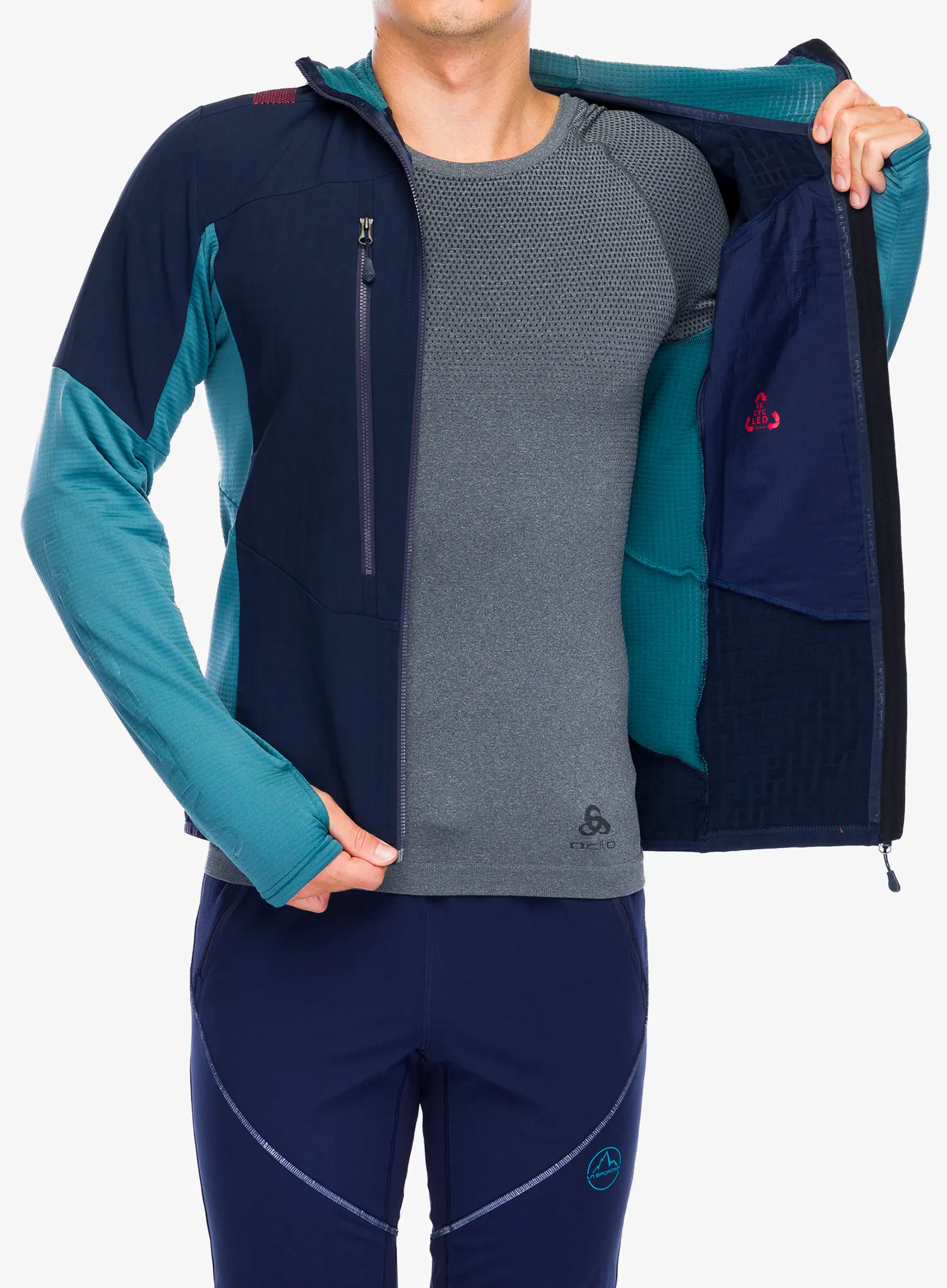 Majica s kapuljačom La Sportiva Session Tech Hoody - deep sea/hurricane
