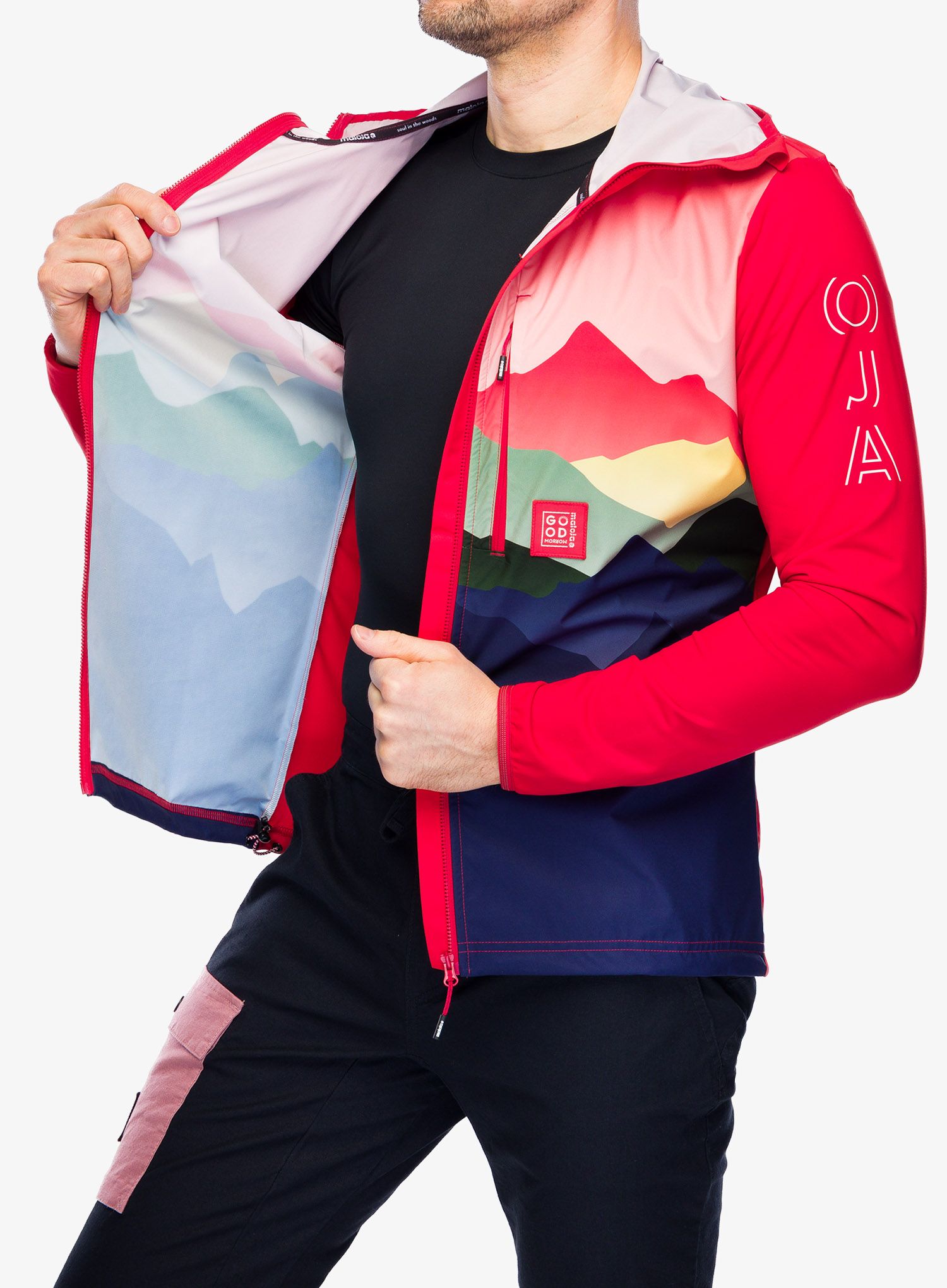 Jakna Maloja Beifuss Printed - fire red mtn range