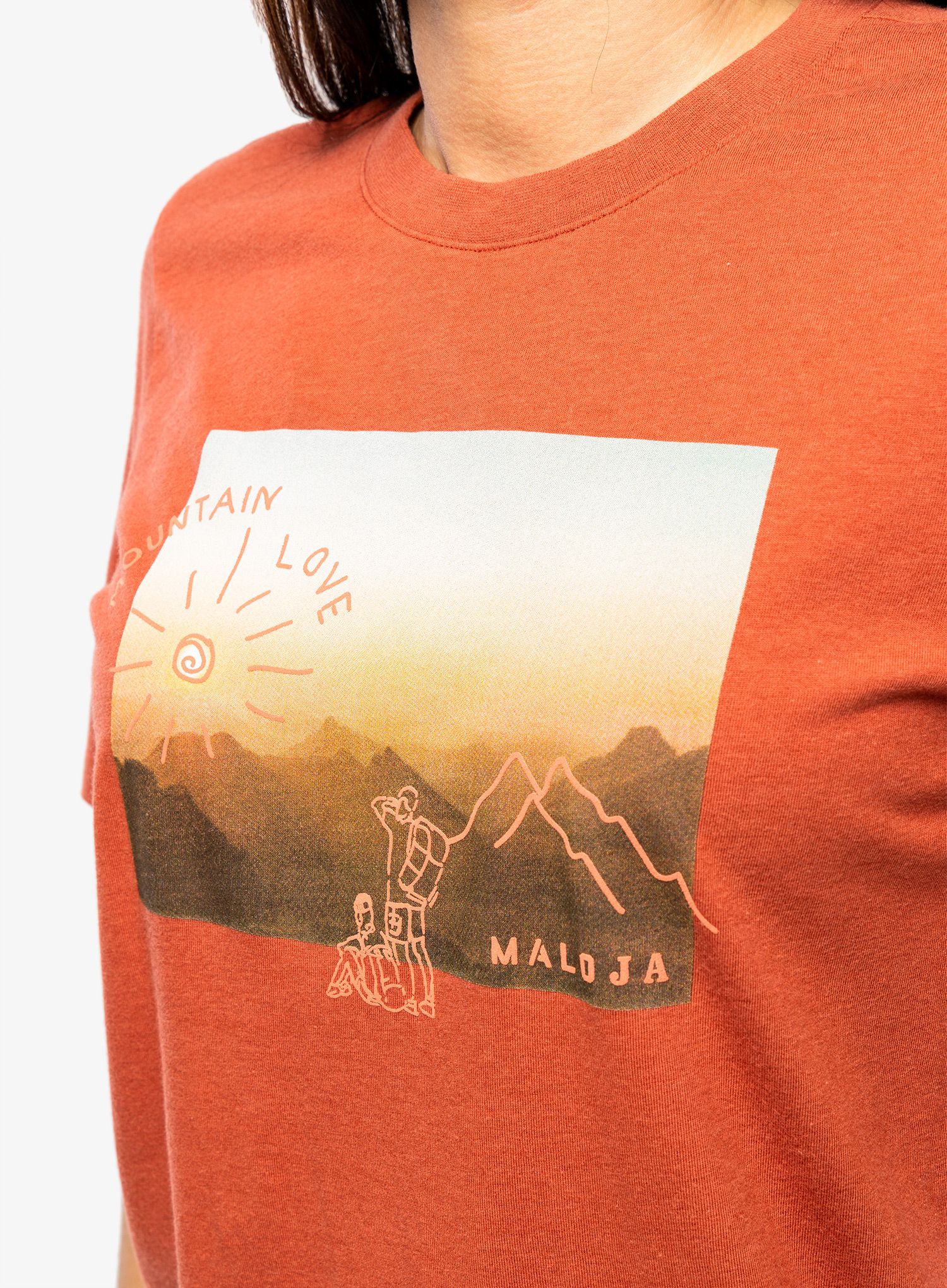 Ženska pamučna majica Maloja Casignano - rosehip
