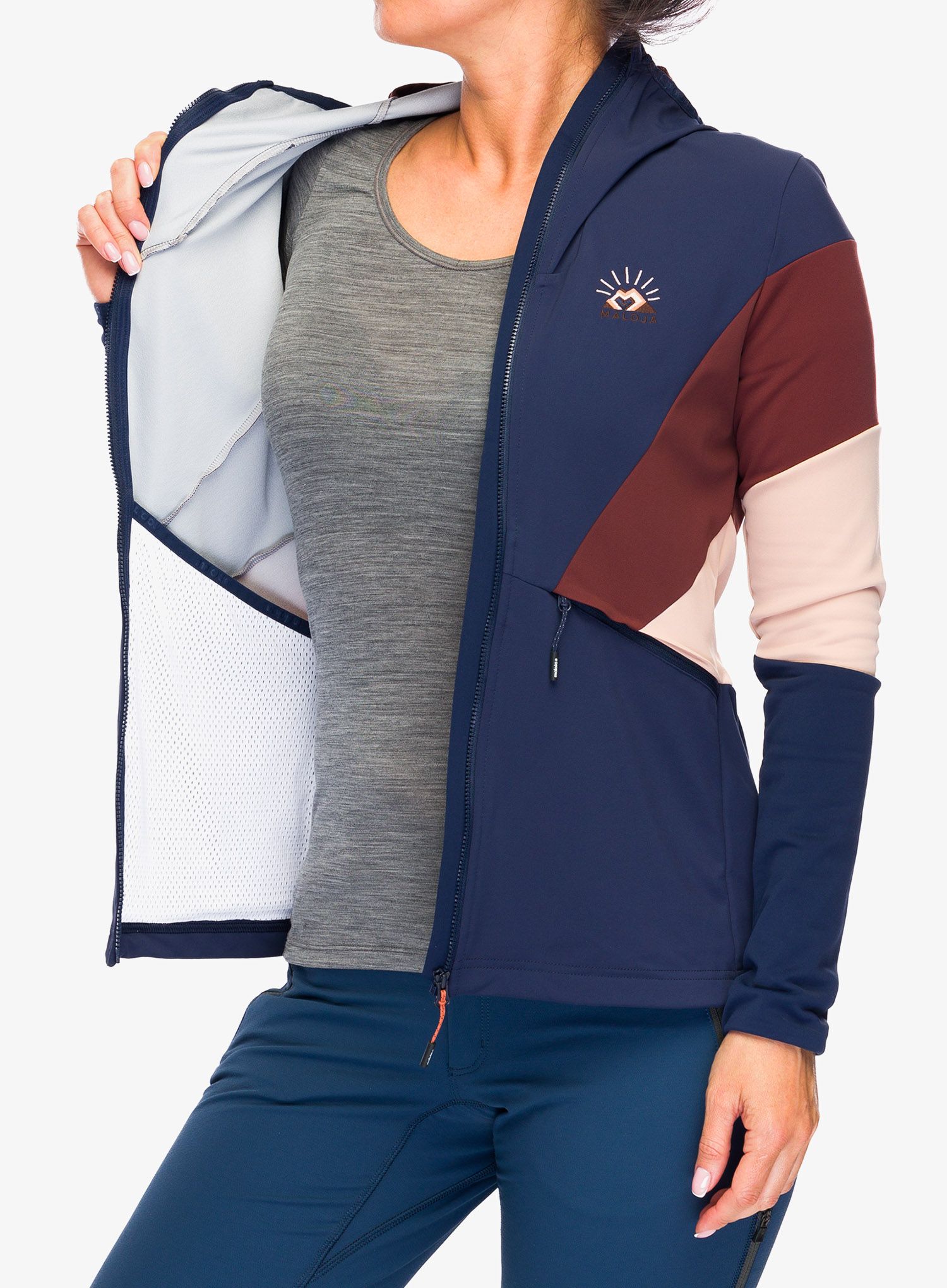 Ženski softshell Maloja Geranium - night sky multi