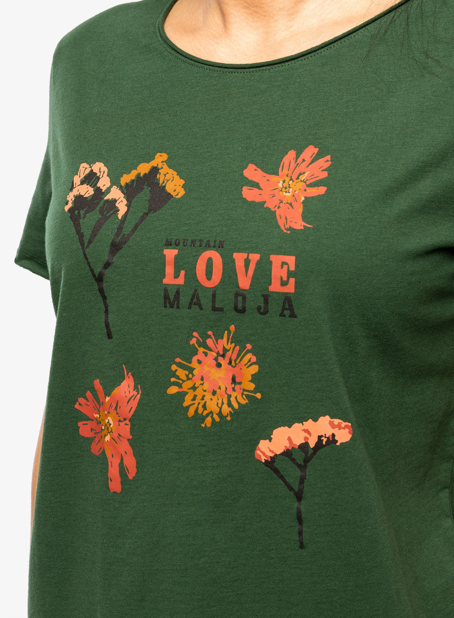 Ženska pamučna majica Maloja Padola - fir