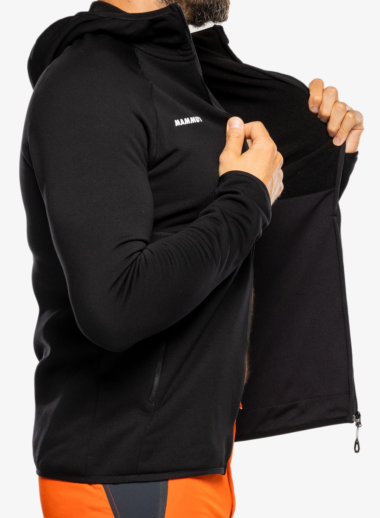 Dukserica od flisa Mammut Aconcagua ML Hooded Jacket - black
