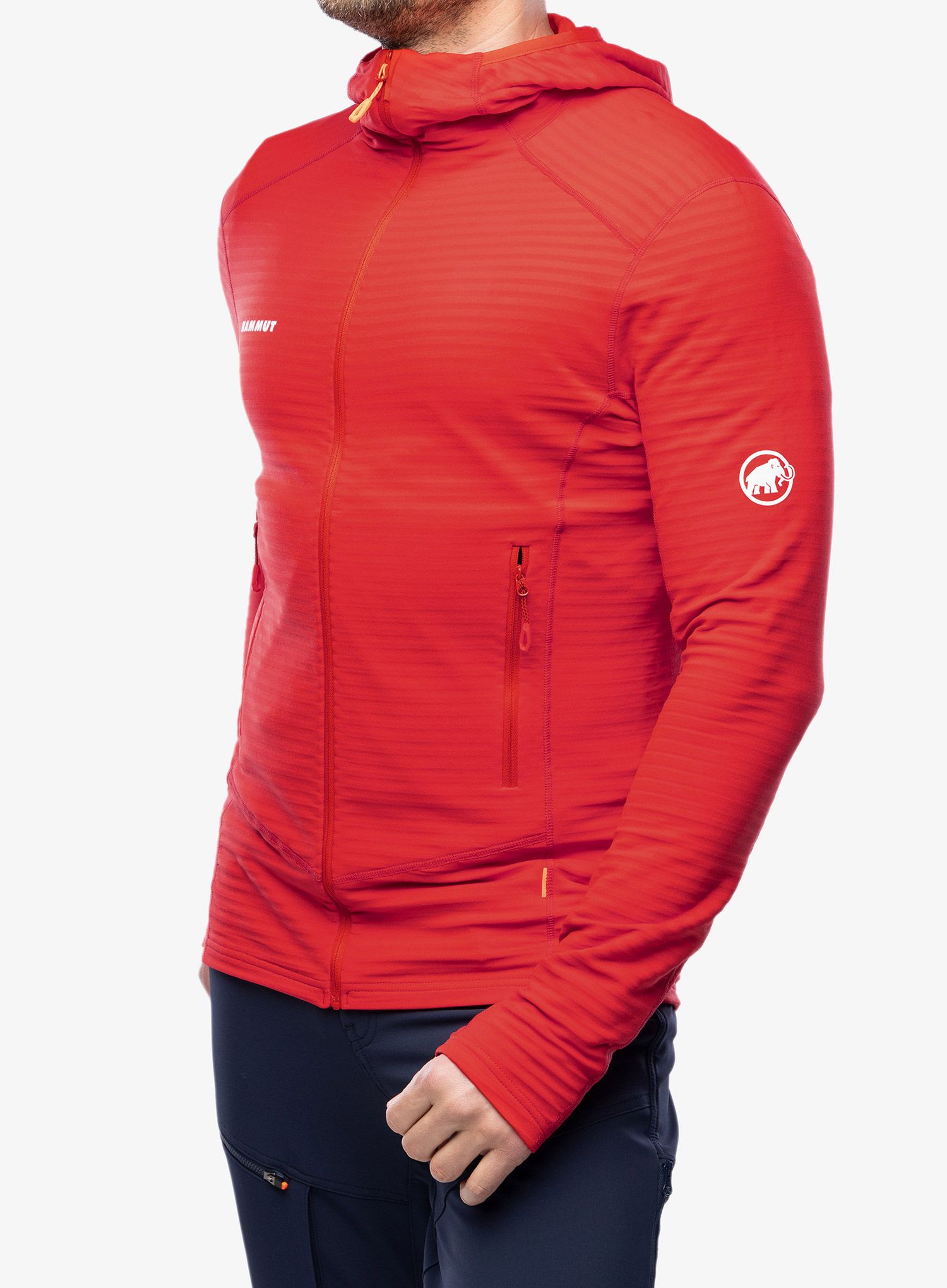 Dukserica na otkopčavanje Mammut Taiss Light ML Hooded Jacket - mammut red