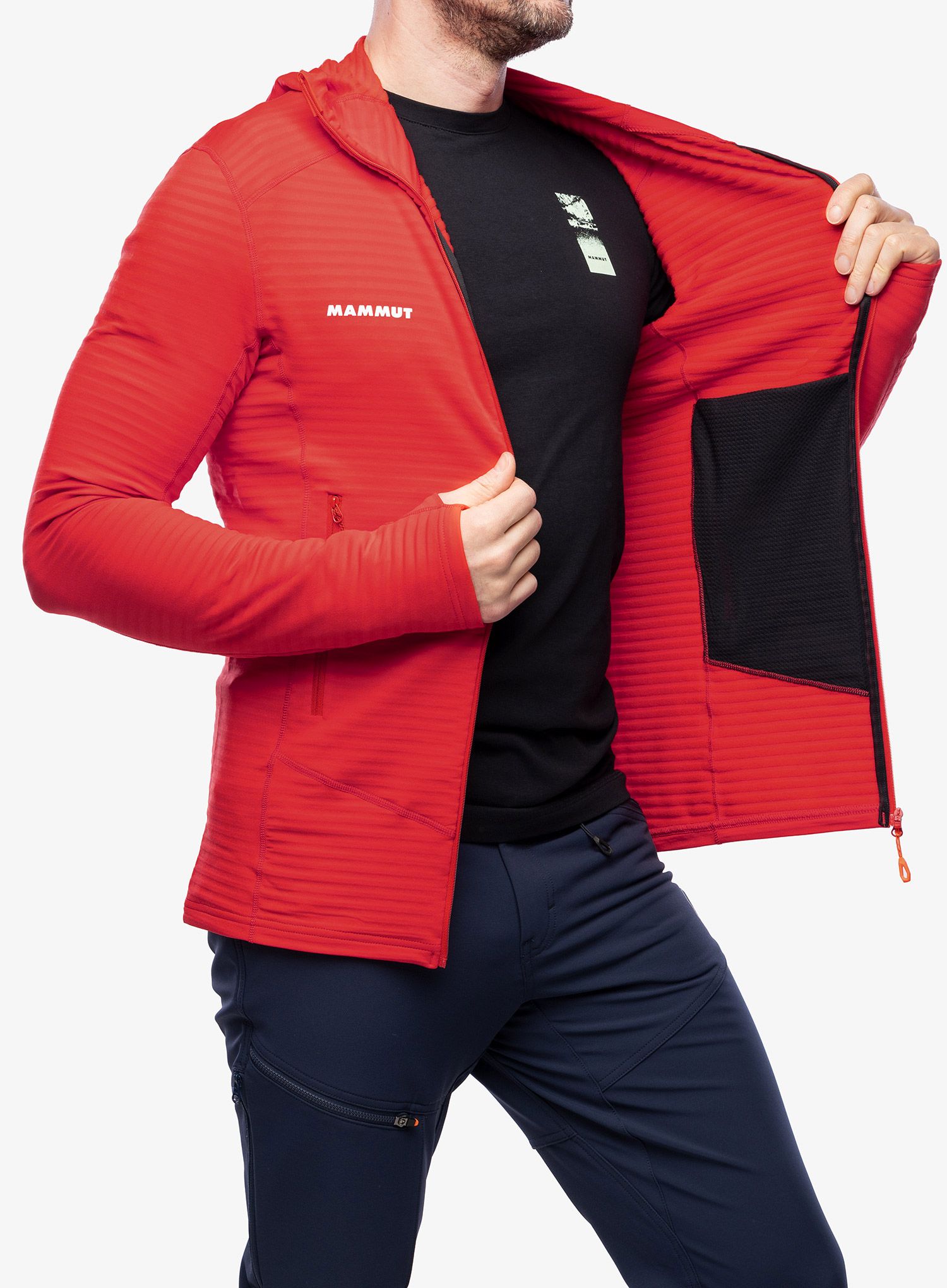Dukserica na otkopčavanje Mammut Taiss Light ML Hooded Jacket - mammut red