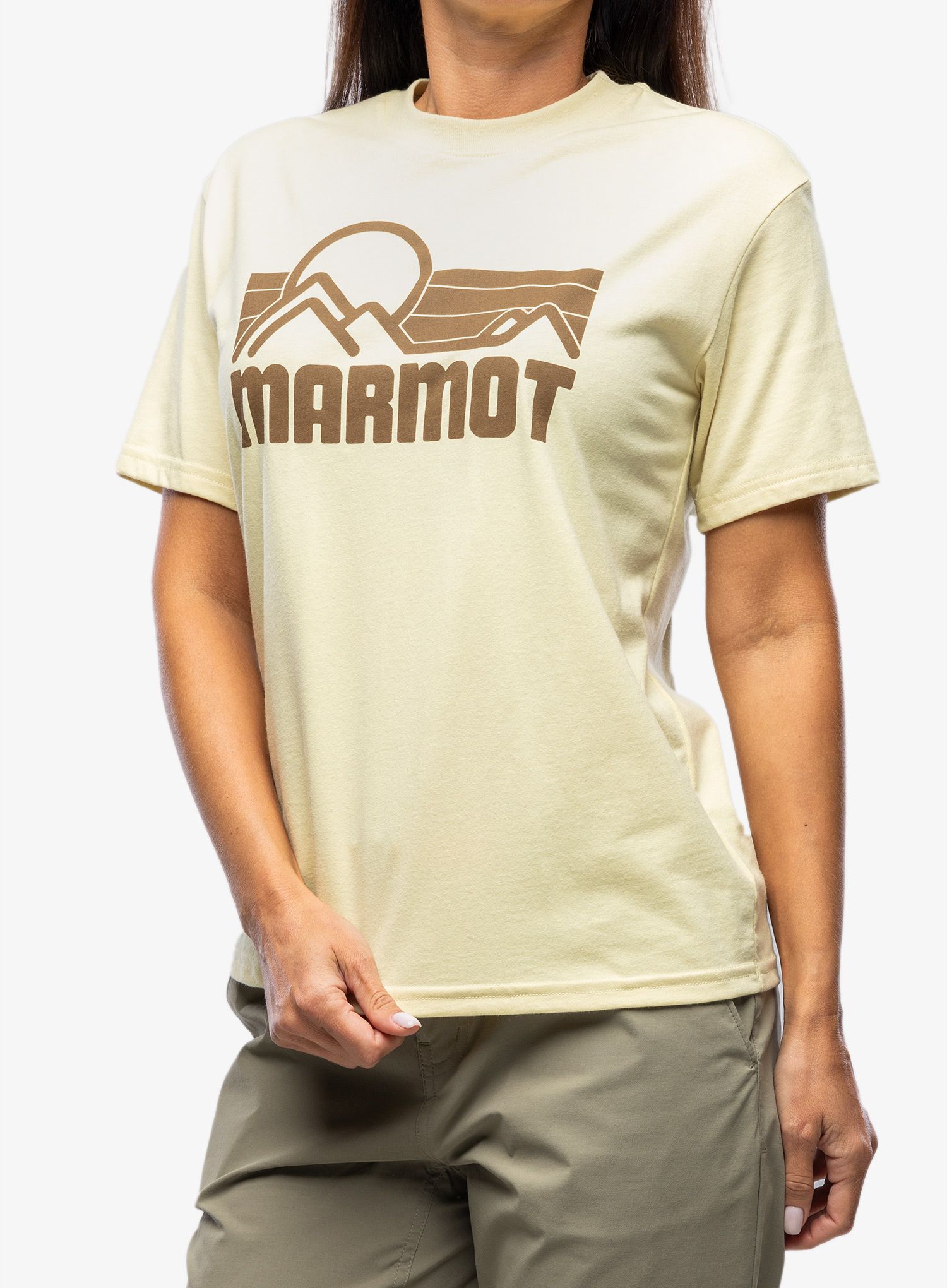 Ženska pamučna majica Marmot Coastal Tee SS - wheat