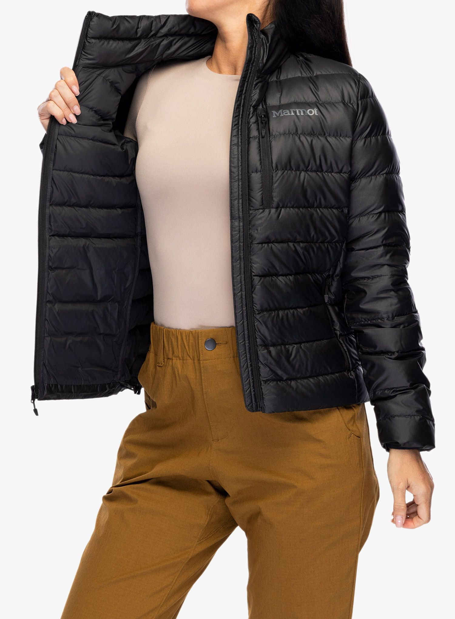 Ženska perjana jakna Marmot Highlander Jacket - black