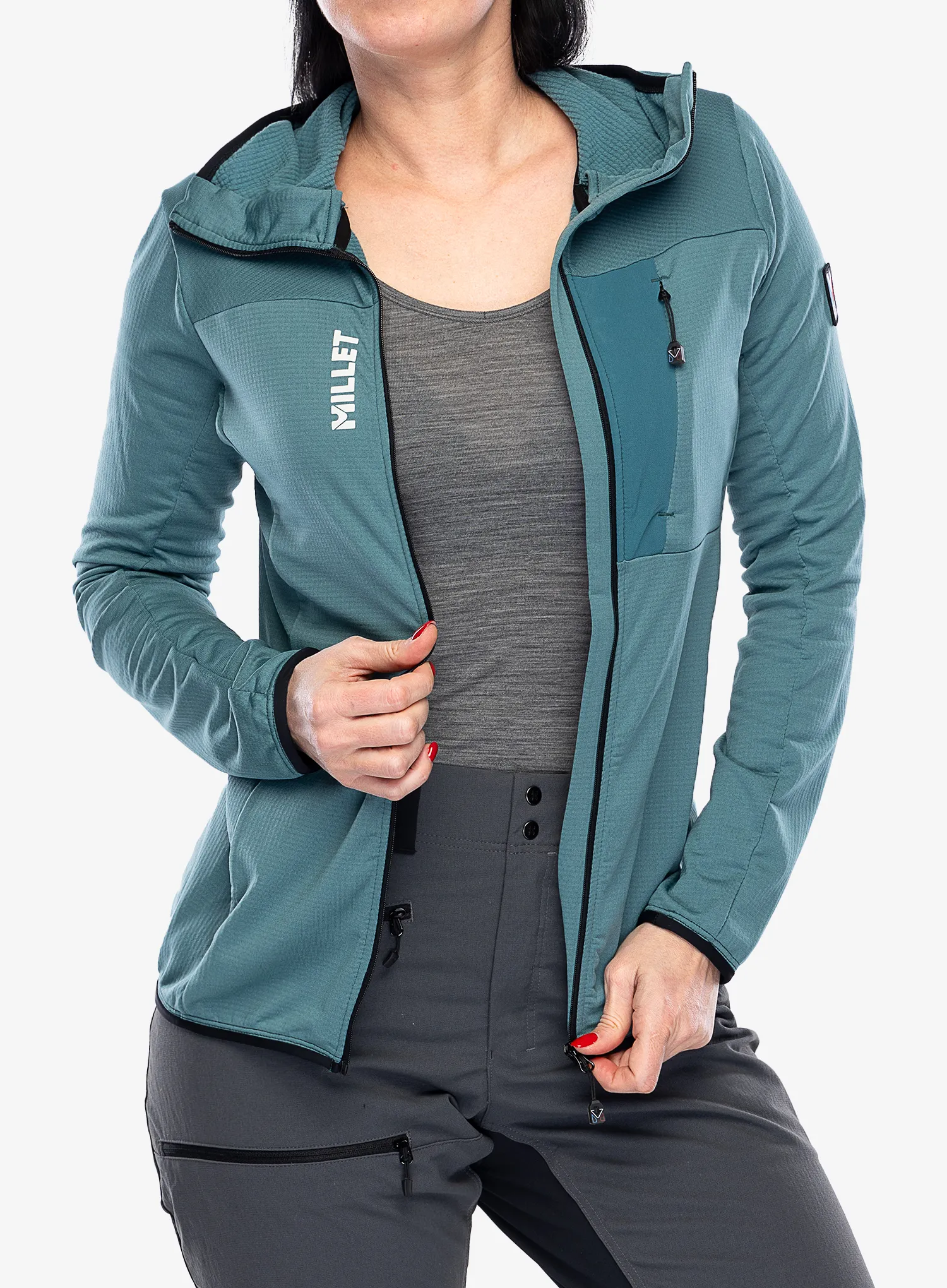 Ženska dukserica od flisa Millet Trilogy Light Grid Hoodie - hydro