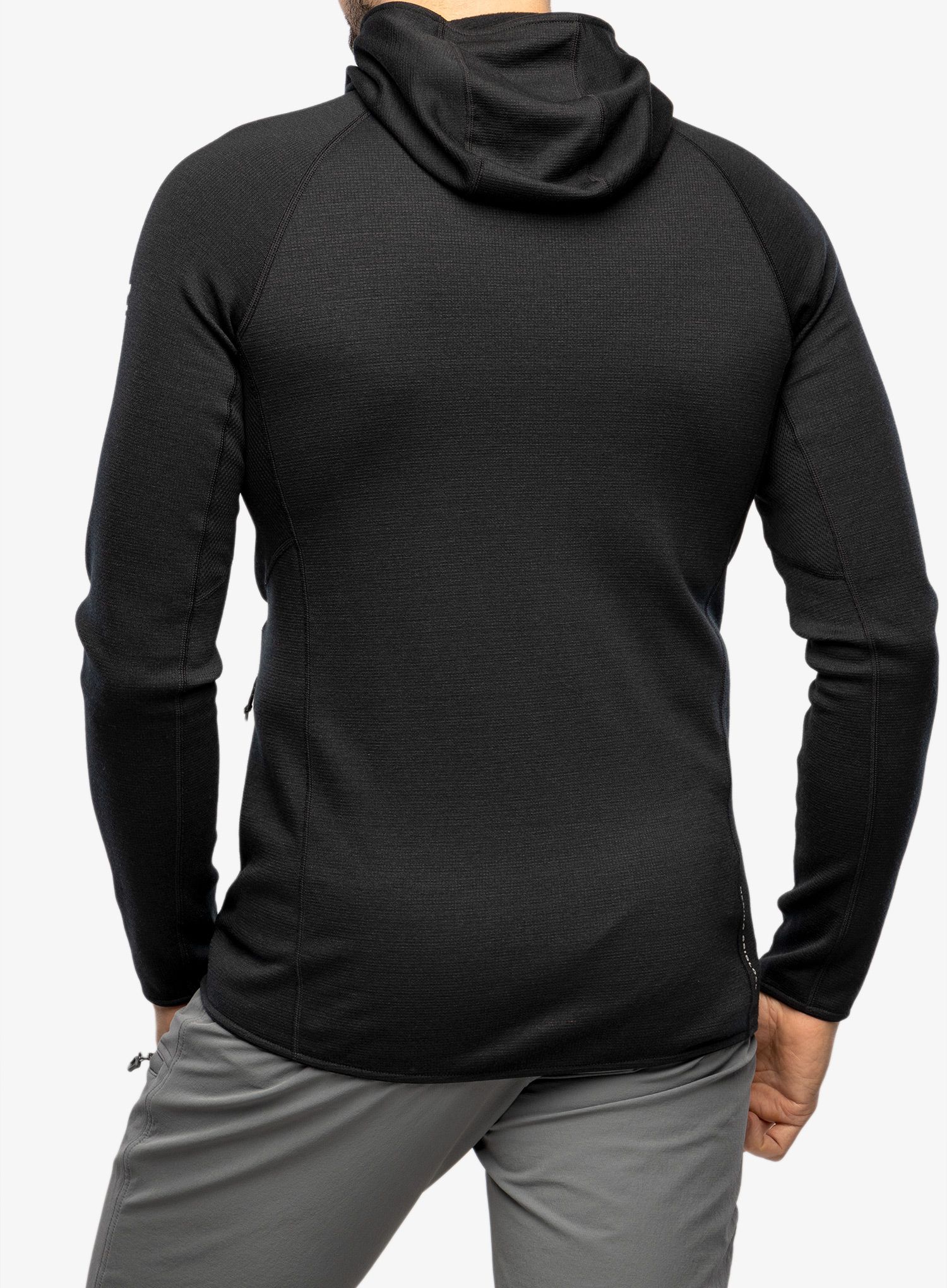 Dukserica od flisa Mons Royale Approach Merino Shift Fleece Hood - black