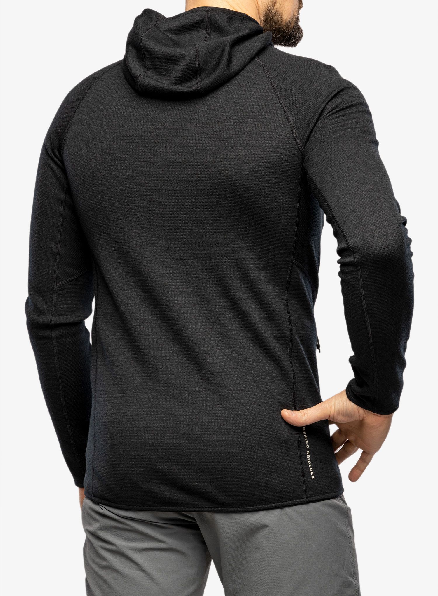 Dukserica od flisa Mons Royale Approach Merino Shift Fleece Hood - black