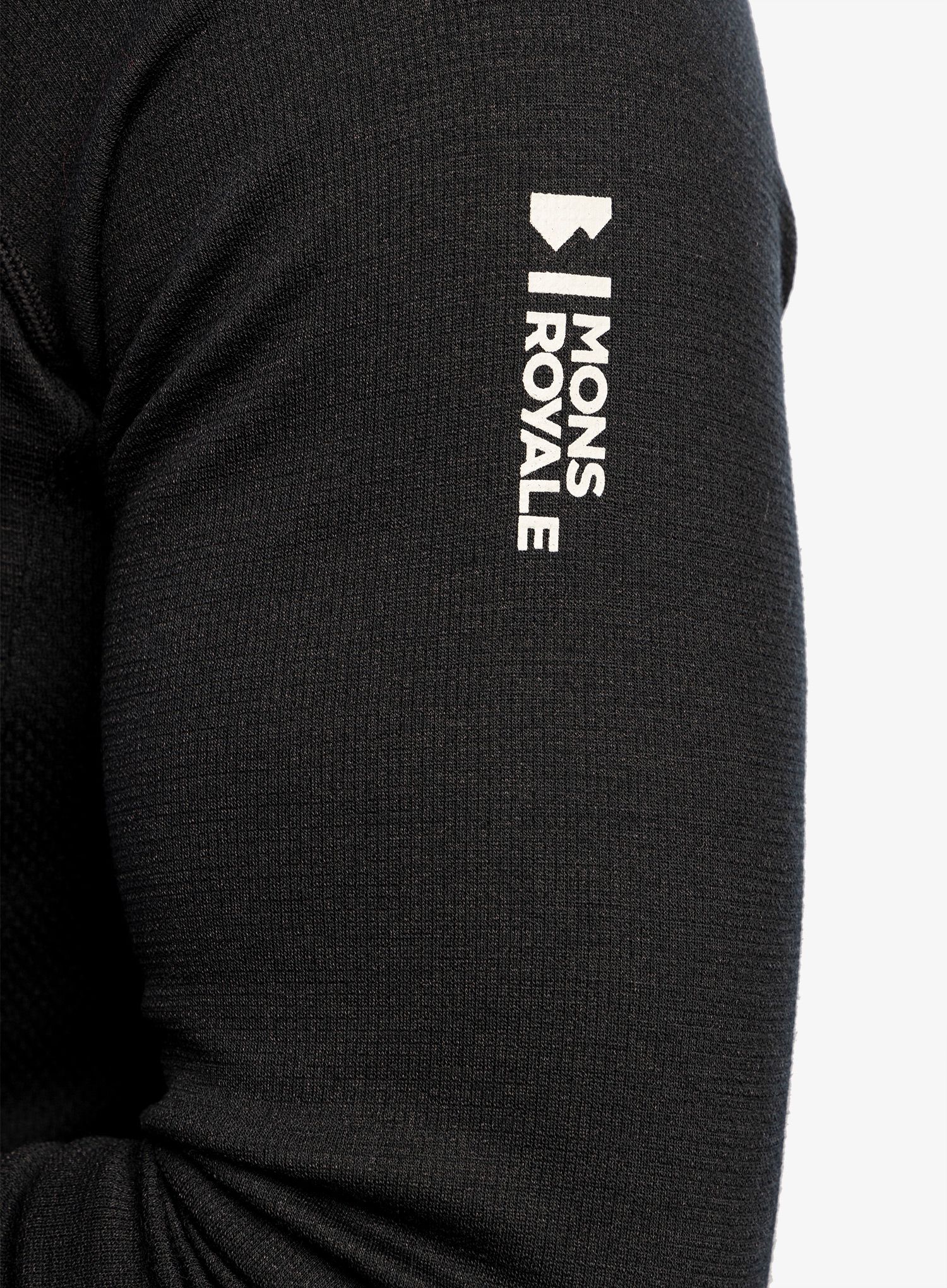 Dukserica od flisa Mons Royale Approach Merino Shift Fleece Hood - black