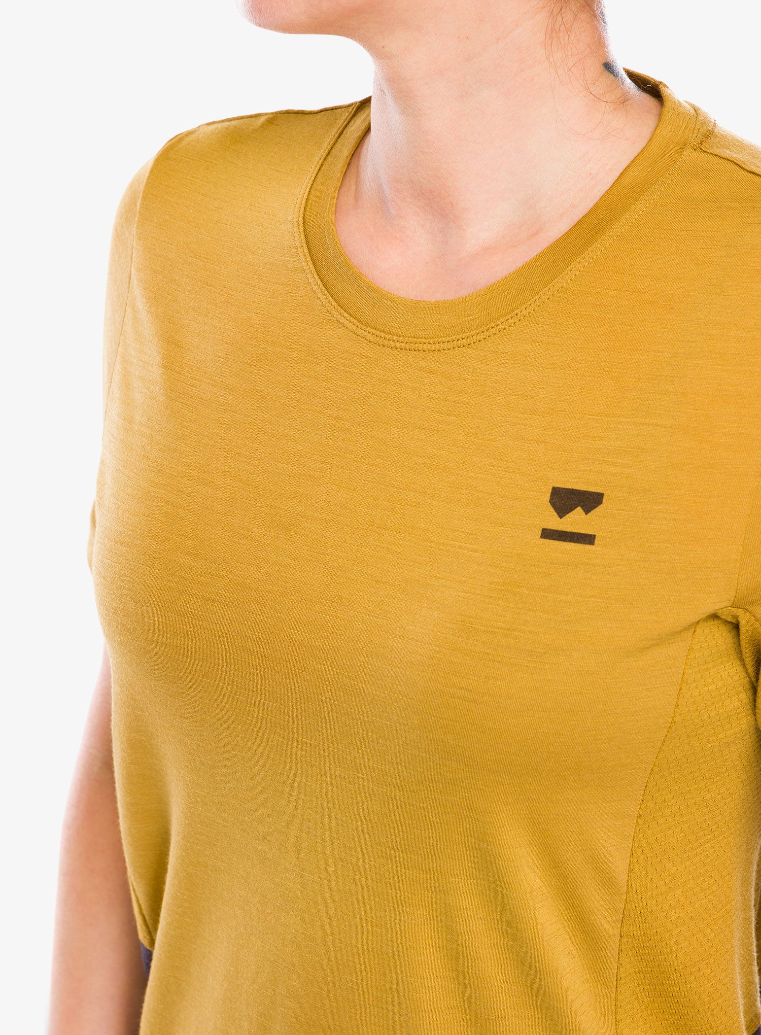 Ženska biciklistička majica Mons Royale Tarn Merino Shift Tee - shale/cumin