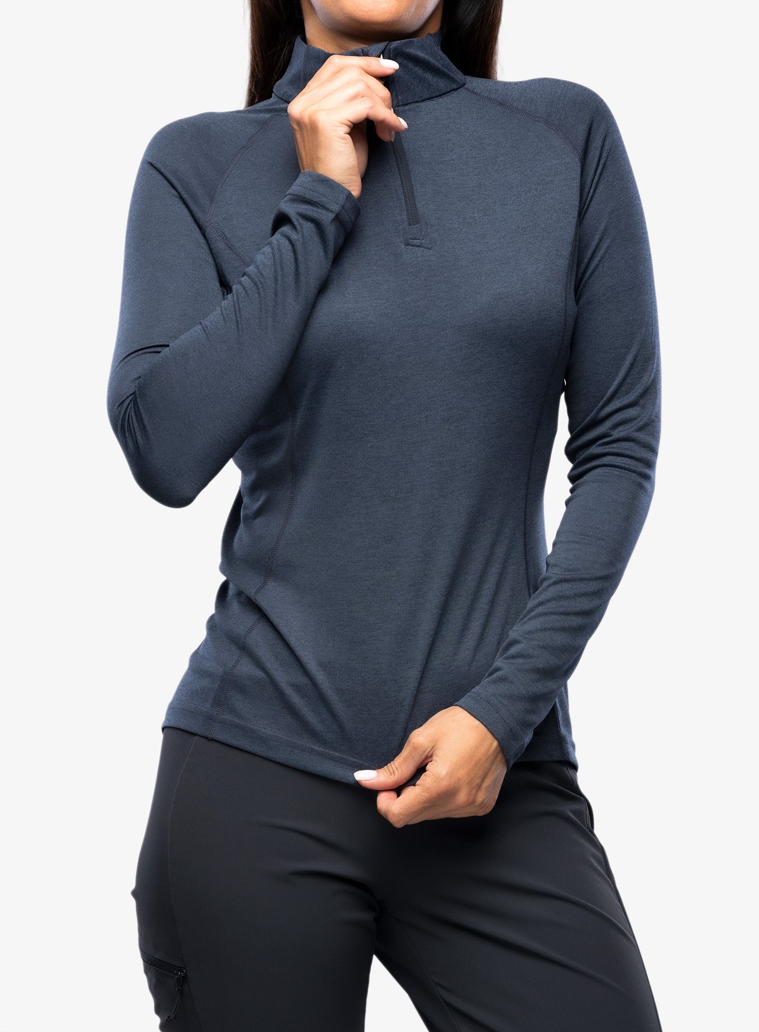 Ženska termoaktivna dukserica Montane Dart Zip Neck - eclipse blue