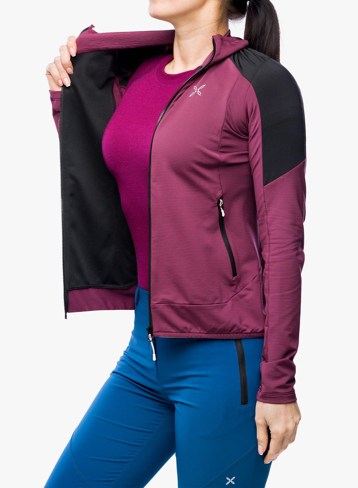 Ženska dukserica s kapuljačom Montura Light Revolution Maglia - wine red