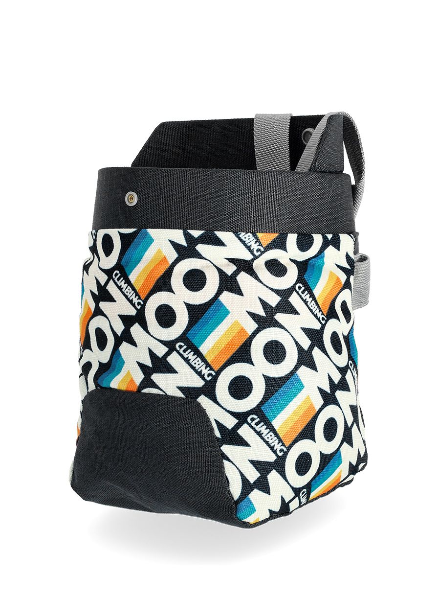 Vrećica za magnezij Moon Climbing Trad Chalk Bag - retro stripe black