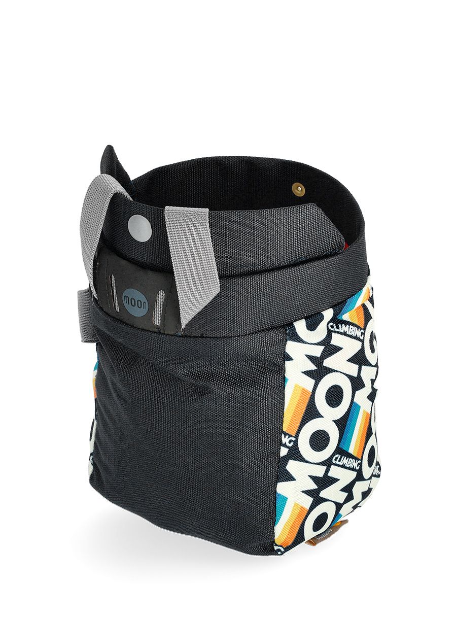 Vrećica za magnezij Moon Climbing Trad Chalk Bag - retro stripe black