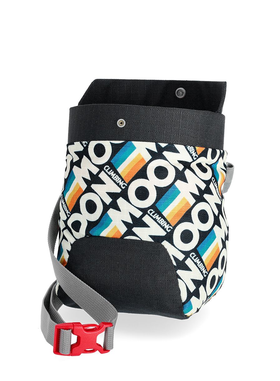 Vrećica za magnezij Moon Climbing Trad Chalk Bag - retro stripe black