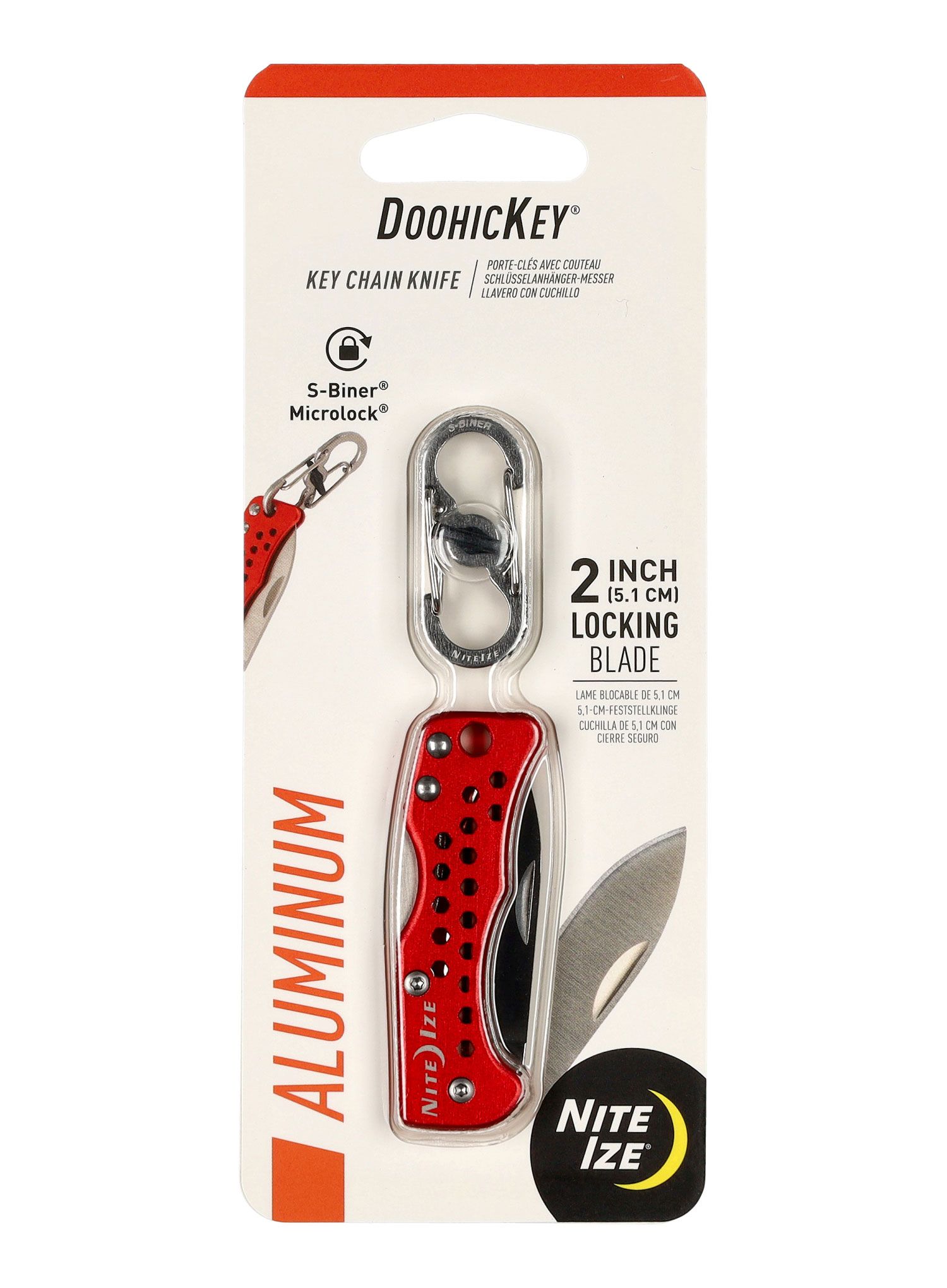 Nož u obliku privjeska Nite Ize DoohicKey Key Chain Knife - red