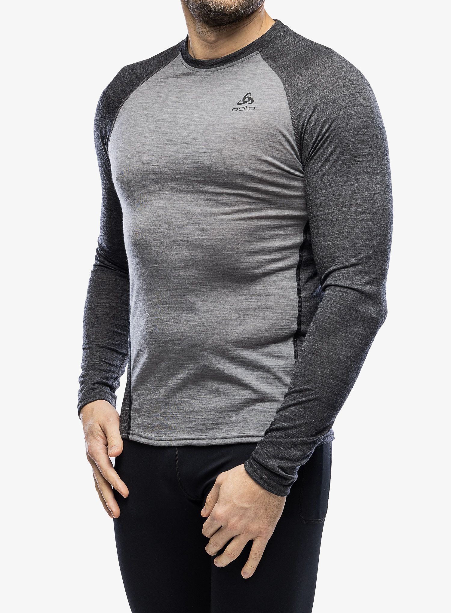 Termoaktivna dukserica Odlo Natural Performance PW 150 BL Top Crew Neck LS - grey melange