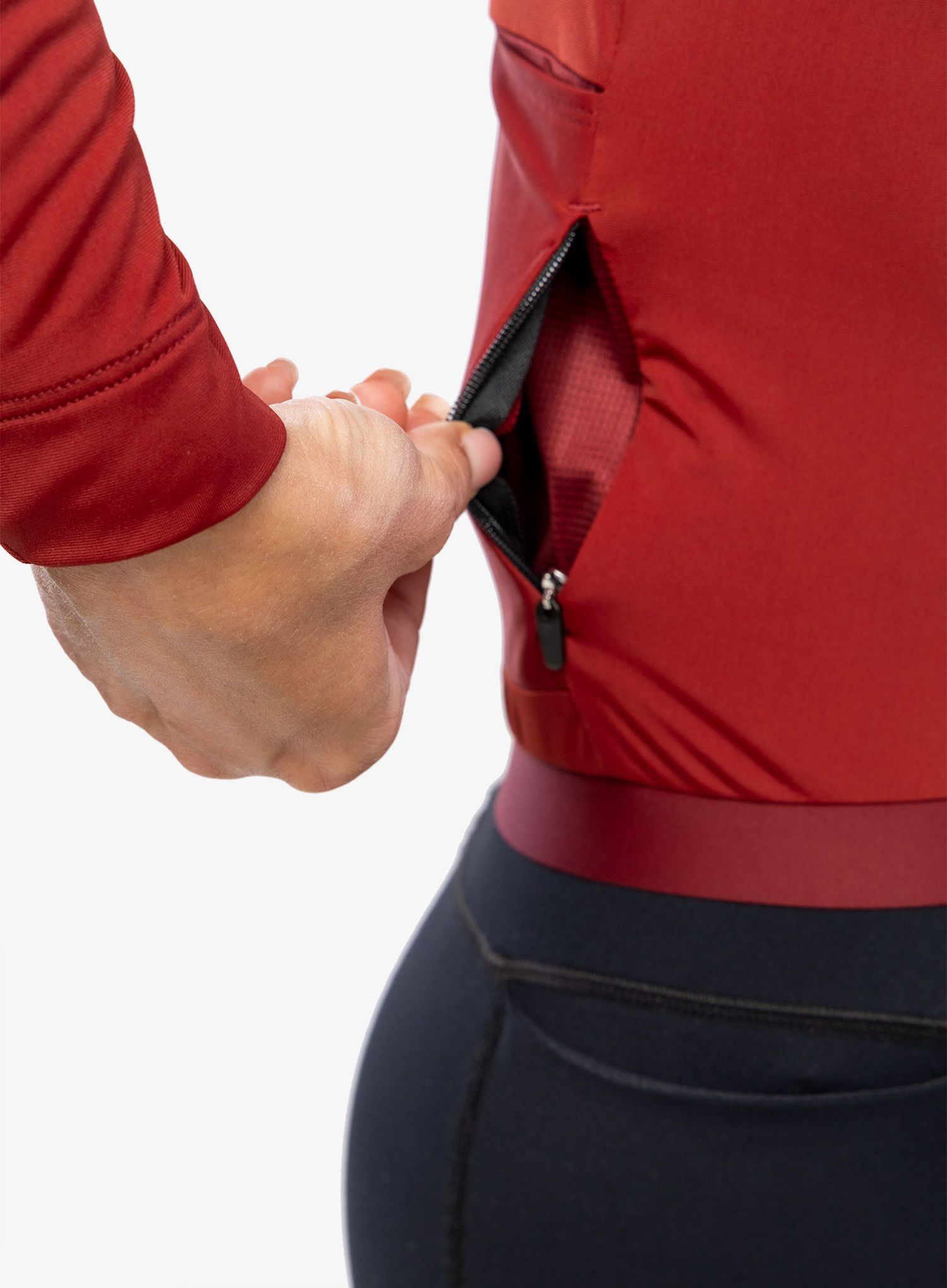 Ženska biciklistička dukserica POC W Ambient Thermal Jersey - garnet red