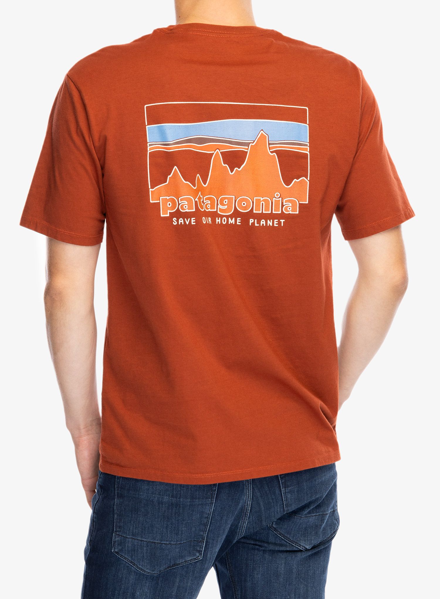 Pamučna majica Patagonia 73 Skyline Organic T-Shirt - burnished red